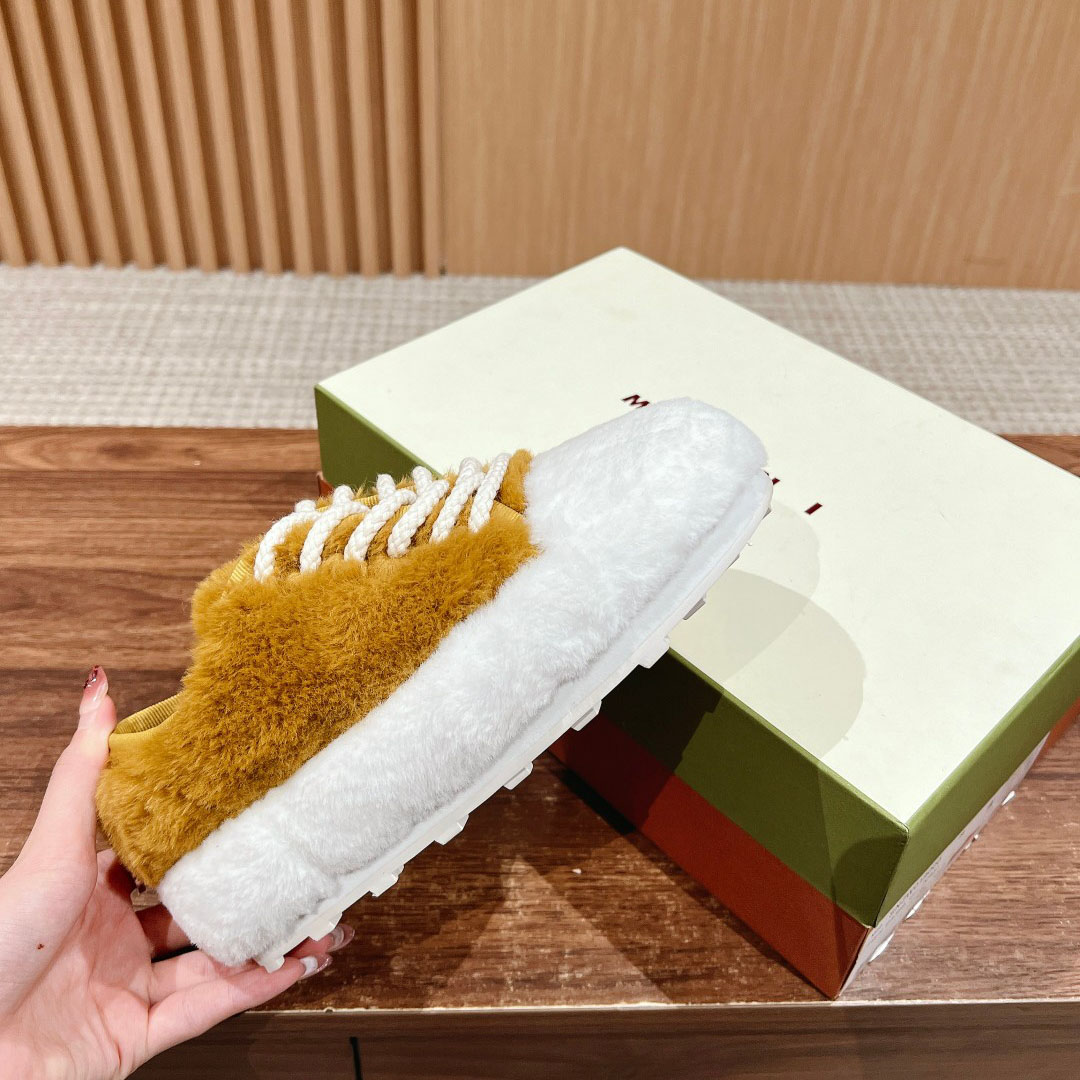 Marni Beige Teddy Tennis Sneaker - DopestKickz