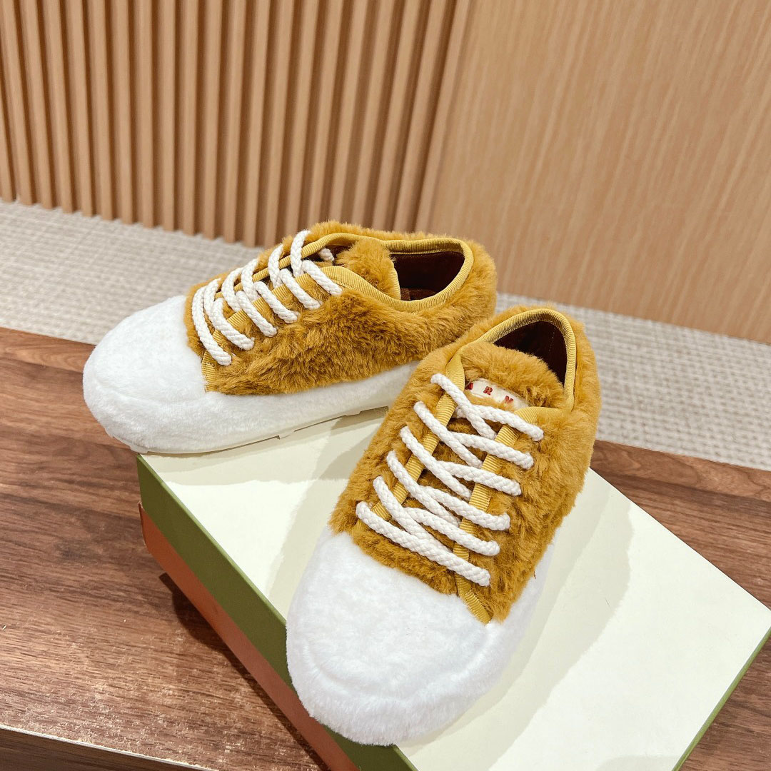 Marni Beige Teddy Tennis Sneaker - DopestKickz