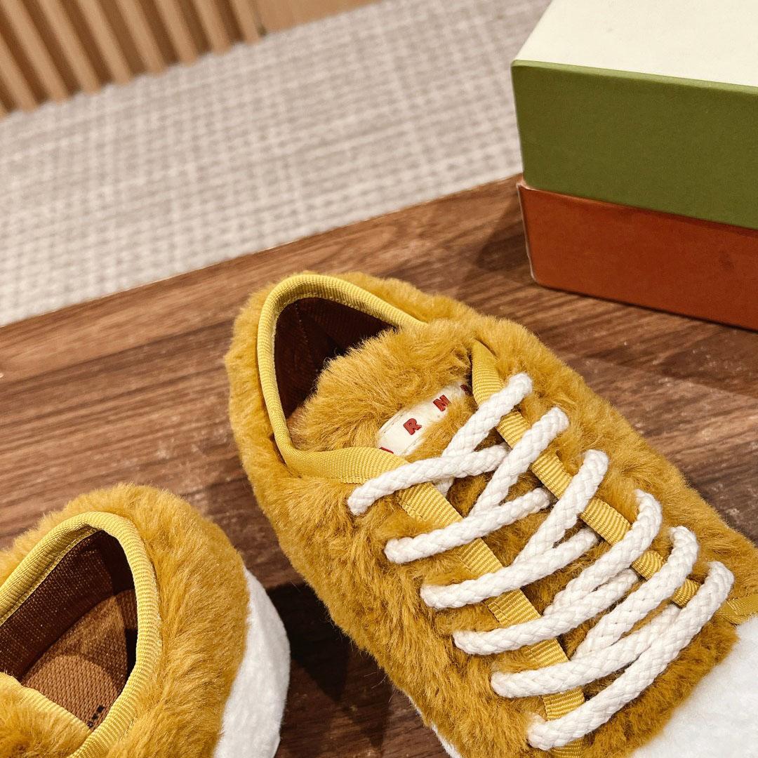 Marni Beige Teddy Tennis Sneaker - DopestKickz