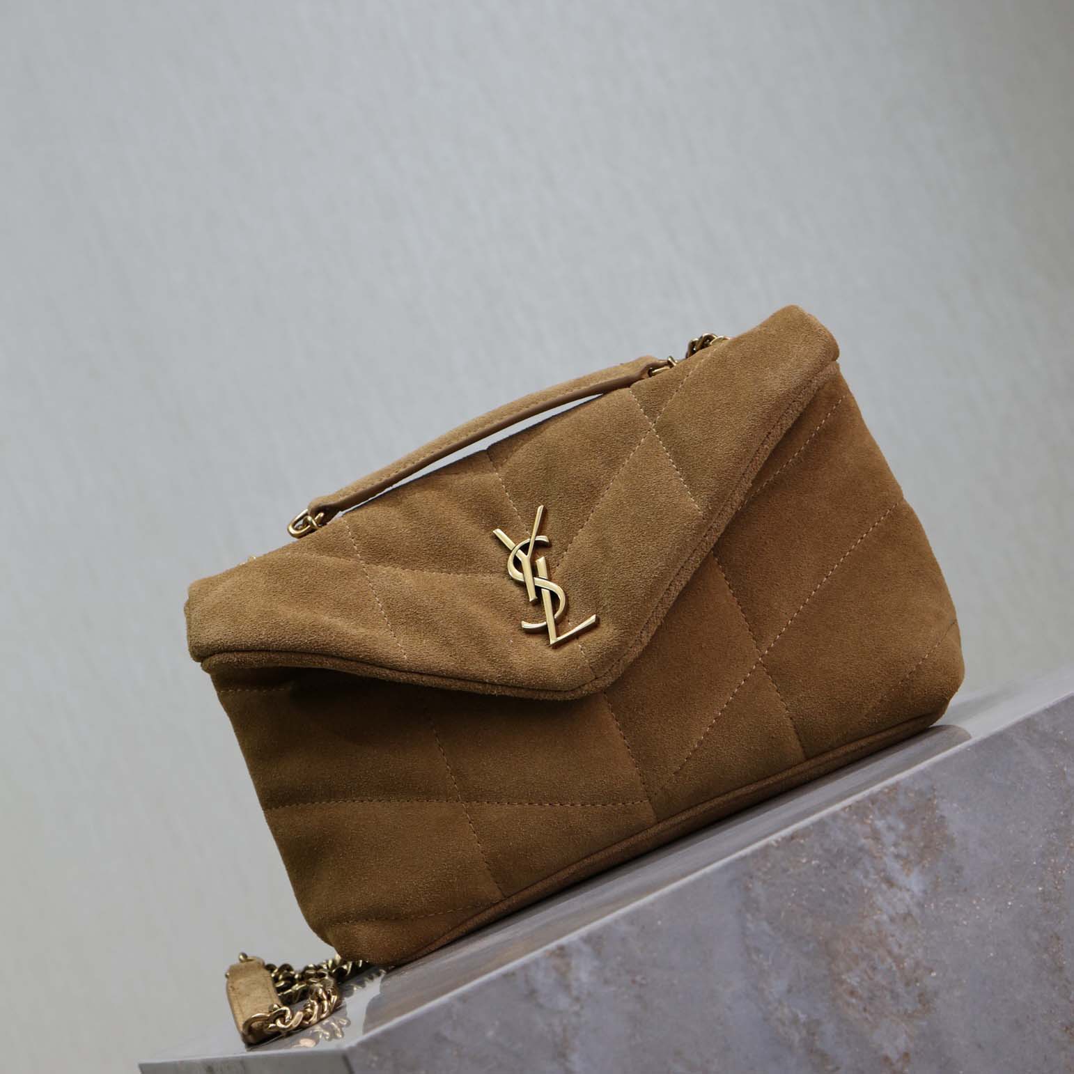 Saint Laurent Toy Puffer In Suede - DopestKickz