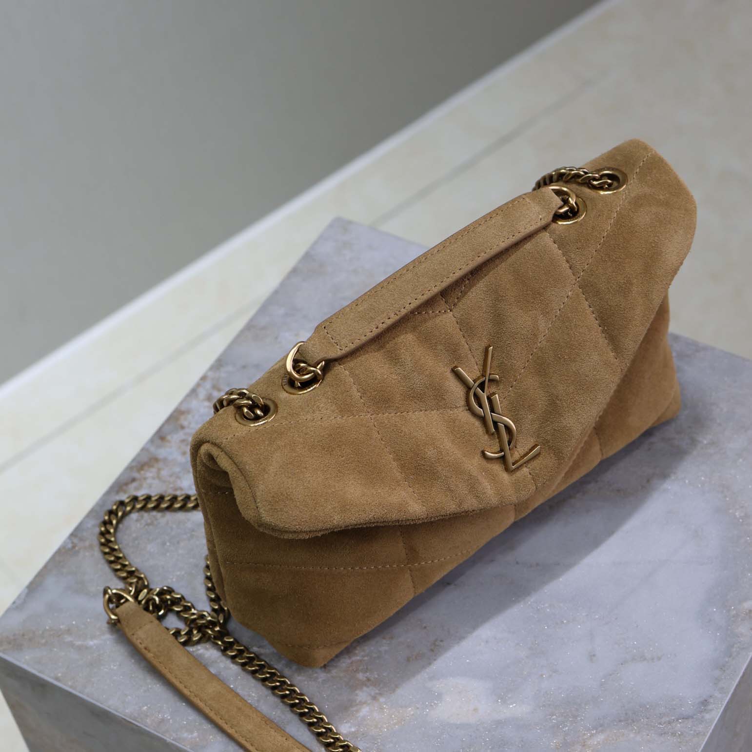 Saint Laurent Toy Puffer In Suede - DopestKickz