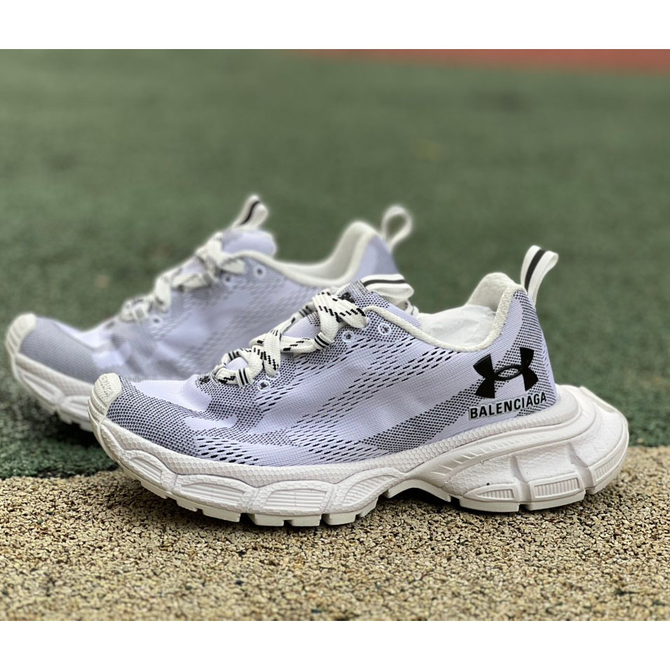 Balenciaga Under Armour® 3XL Knit Sneaker In White And Black Polyester - DopestKickz
