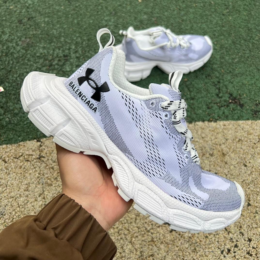 Balenciaga Under Armour® 3XL Knit Sneaker In White And Black Polyester - DopestKickz