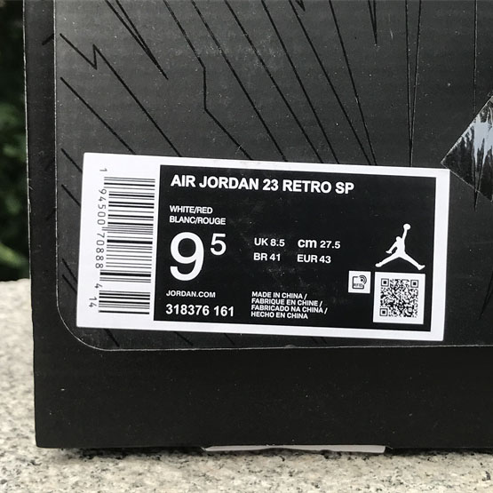 Jordan Air Jordan 23 White Varsity Red Sneaker   318376-161 - DopestKickz