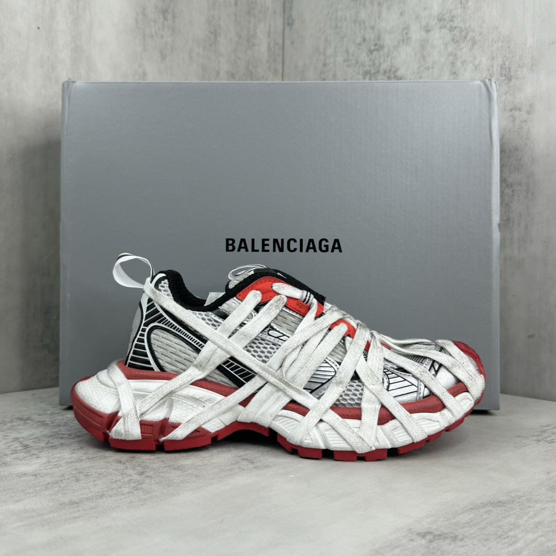 Balenciaga 3XL Extreme Lace Sneaker In Grey/red/black/white  - DopestKickz
