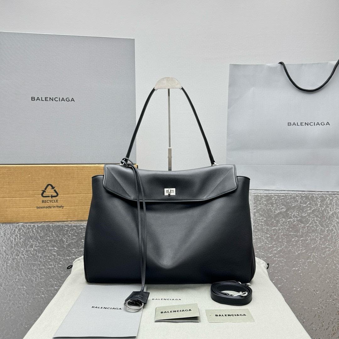Balenciaga Rodeo Large Handbag In Black - DopestKickz