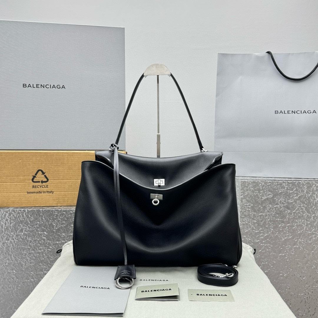 Balenciaga Rodeo Large Handbag In Black - DopestKickz