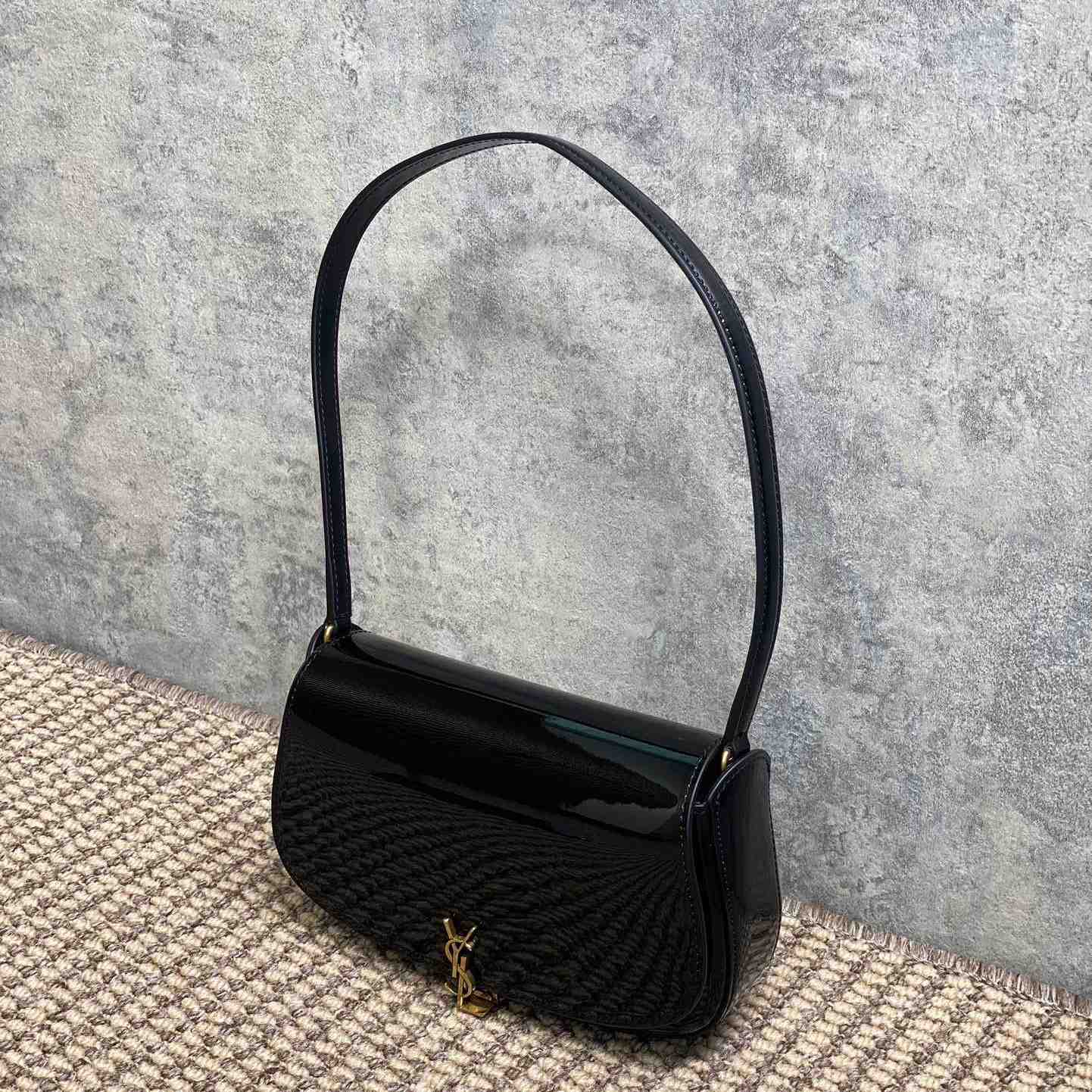 Saint Laurent Mini Voltaire In Patent Leather - DopestKickz