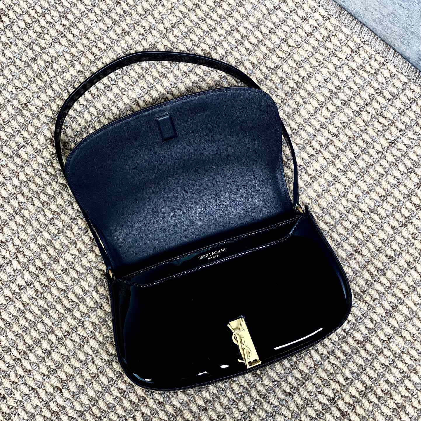 Saint Laurent Mini Voltaire In Patent Leather - DopestKickz