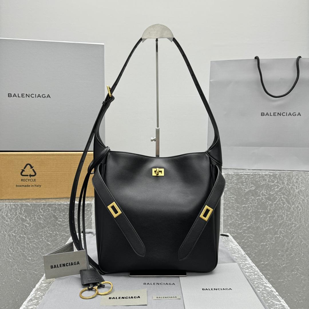 Balenciaga Bel Air Small Hobo Bag In Black  - DopestKickz