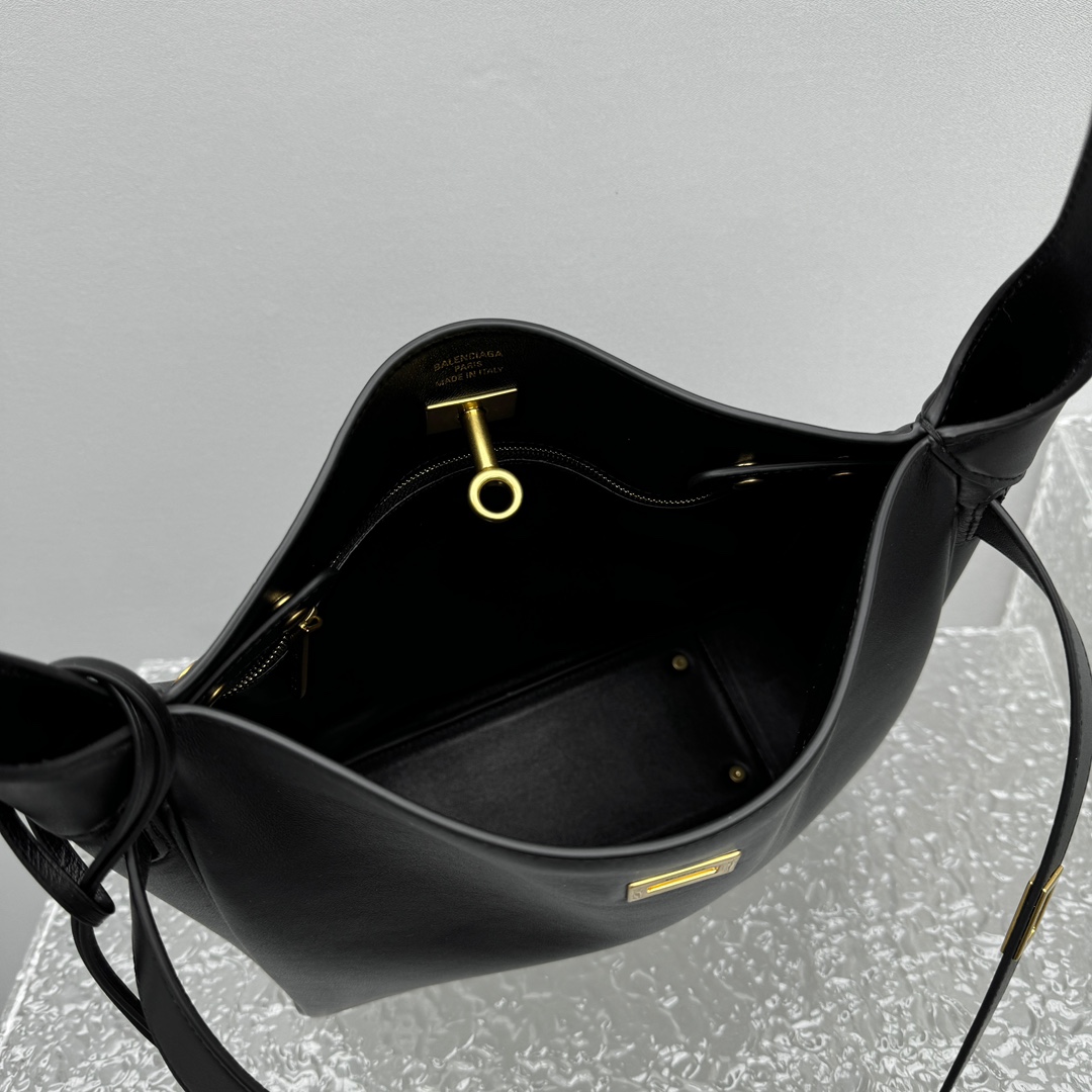 Balenciaga Bel Air Small Hobo Bag In Black  - DopestKickz