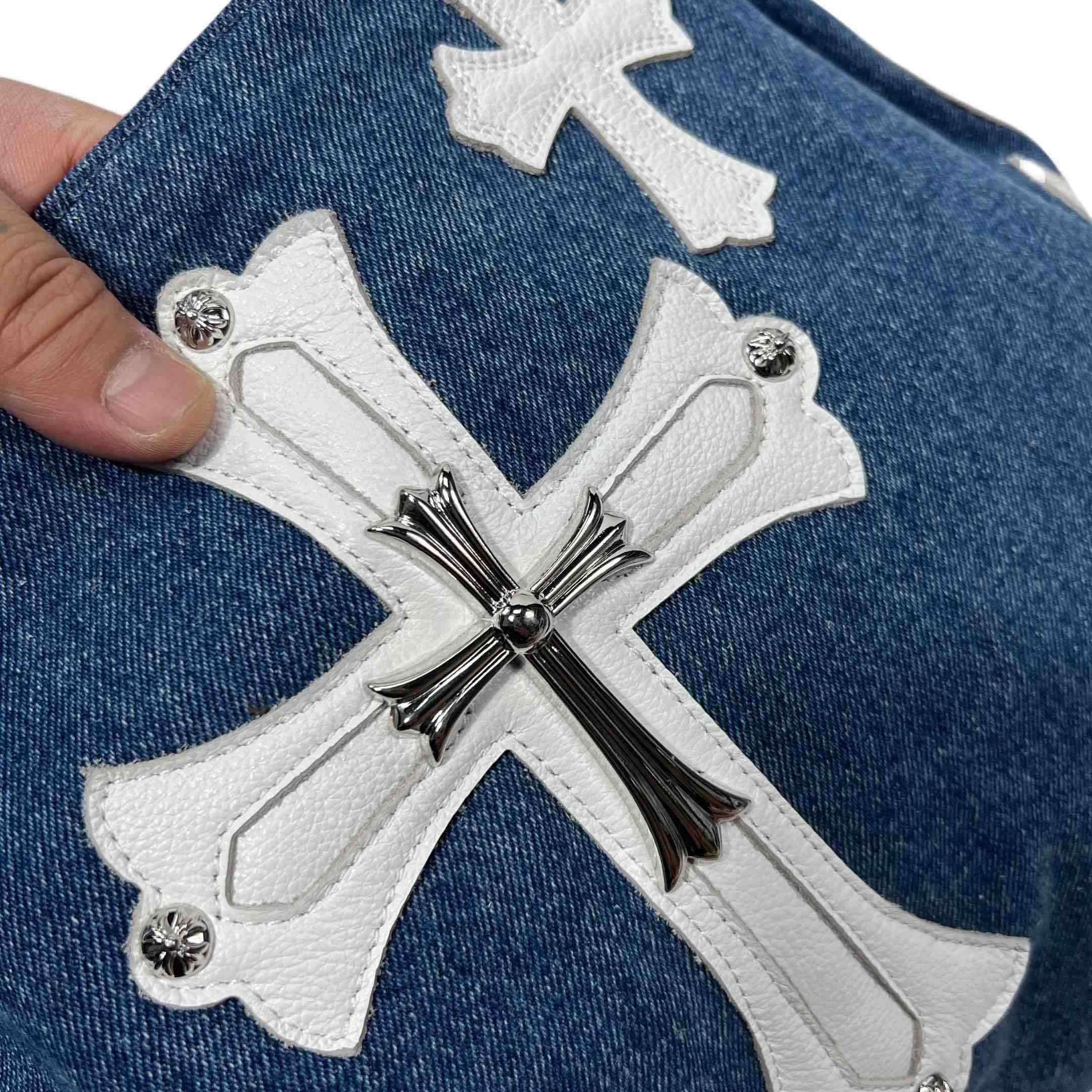 Chrome Heart Denim Shoulder Bag  (40-30-11cm) - DopestKickz