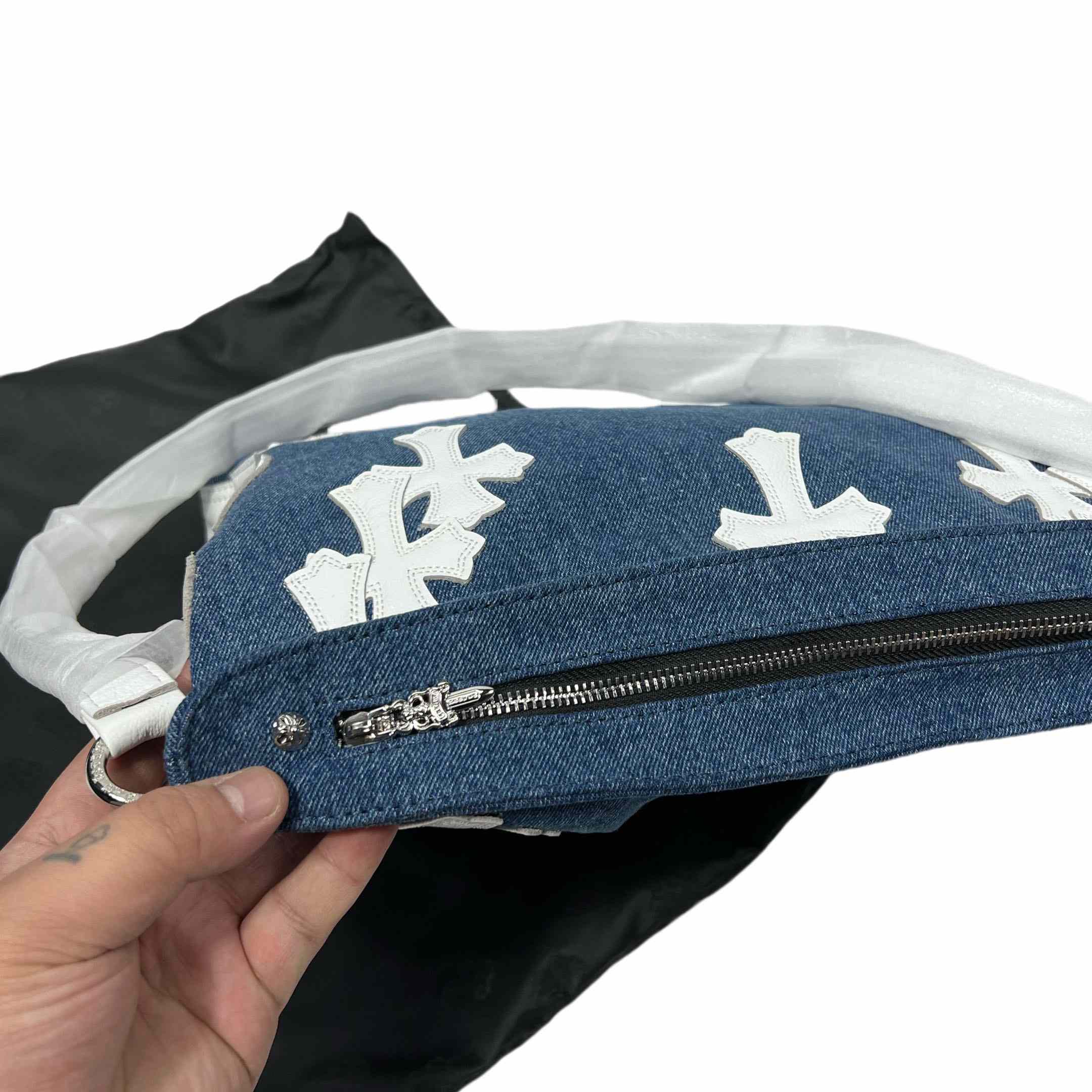 Chrome Heart Denim Shoulder Bag  (40-30-11cm) - DopestKickz