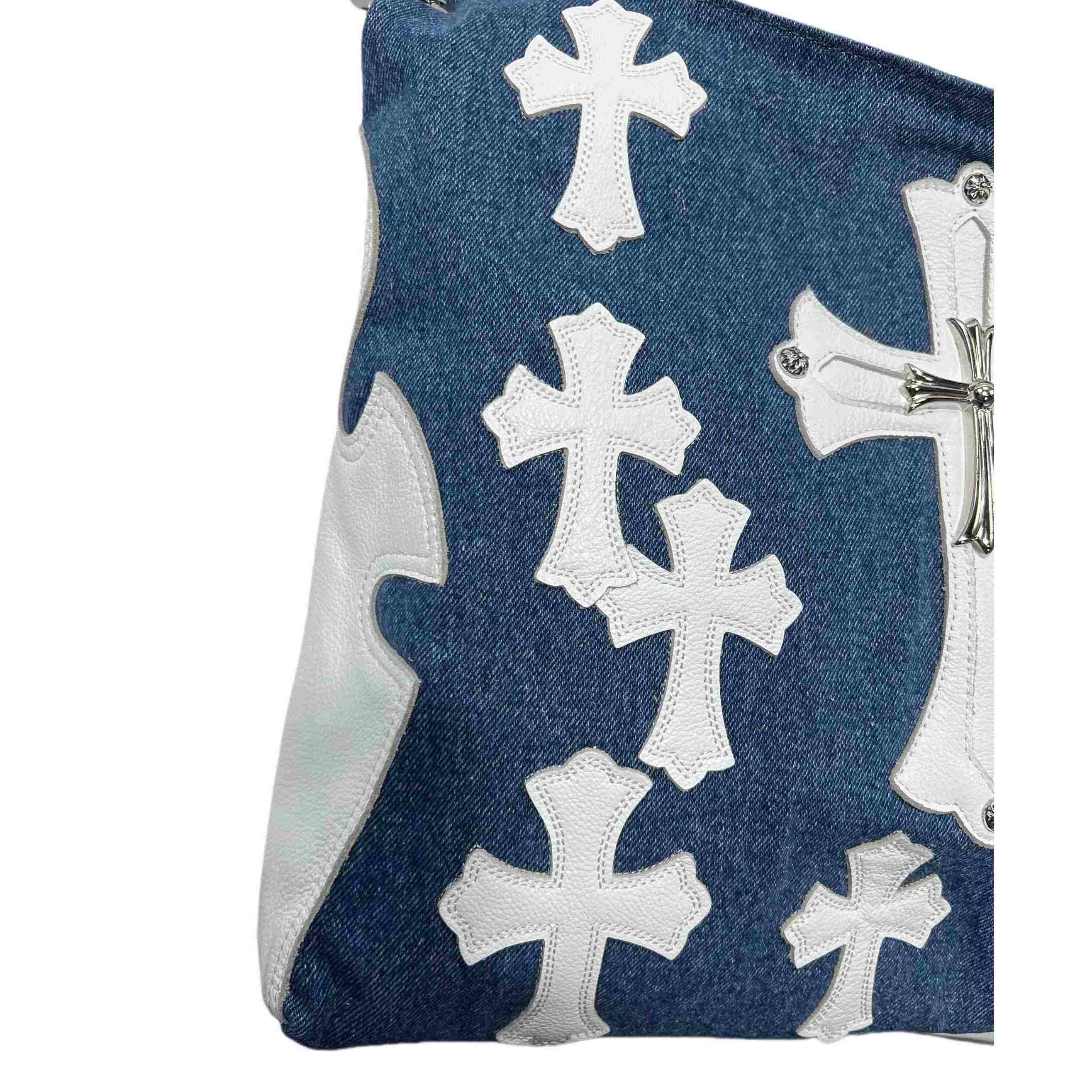 Chrome Heart Denim Shoulder Bag  (40-30-11cm) - DopestKickz