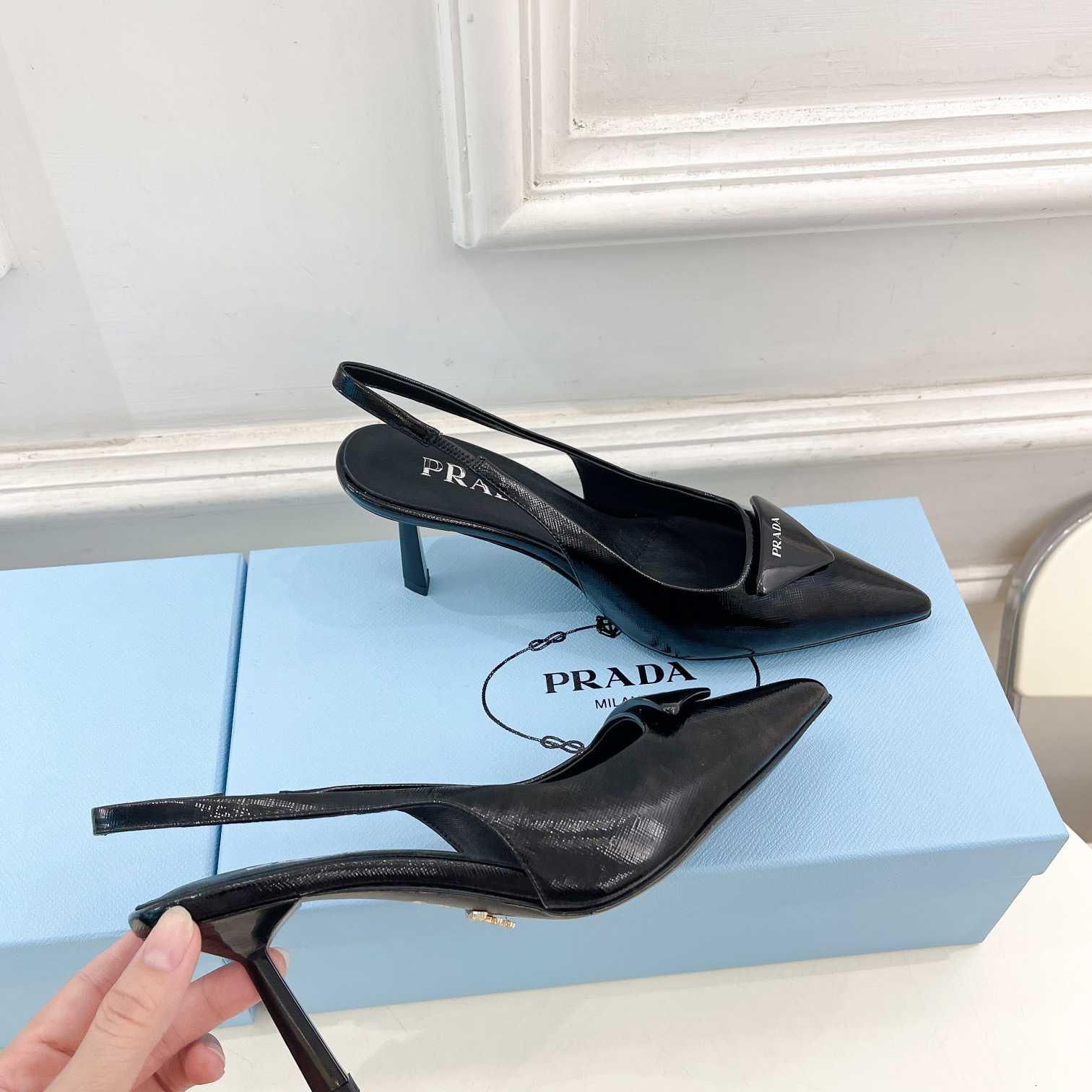 Prada Leather Slingback Pumps - DopestKickz