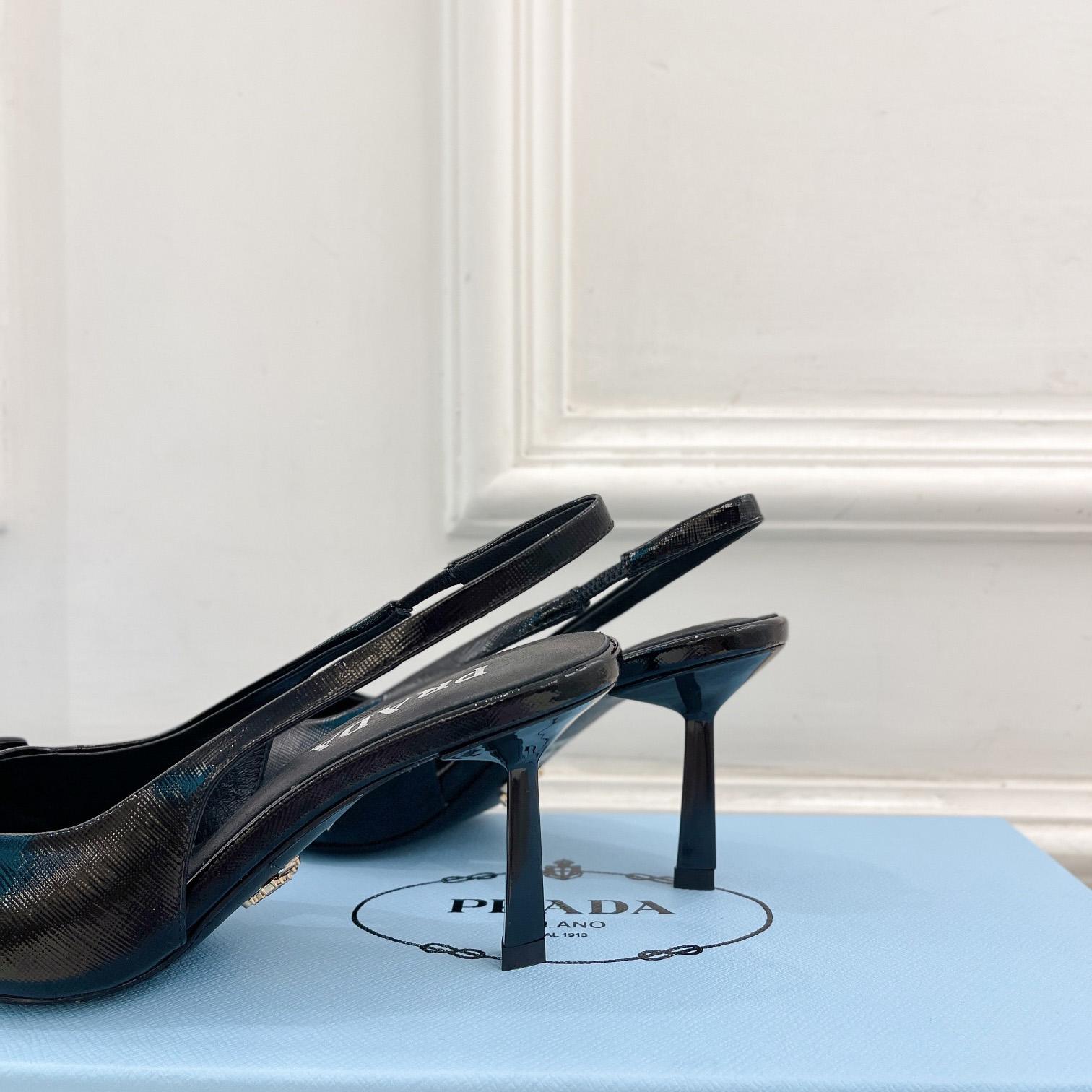 Prada Leather Slingback Pumps - DopestKickz