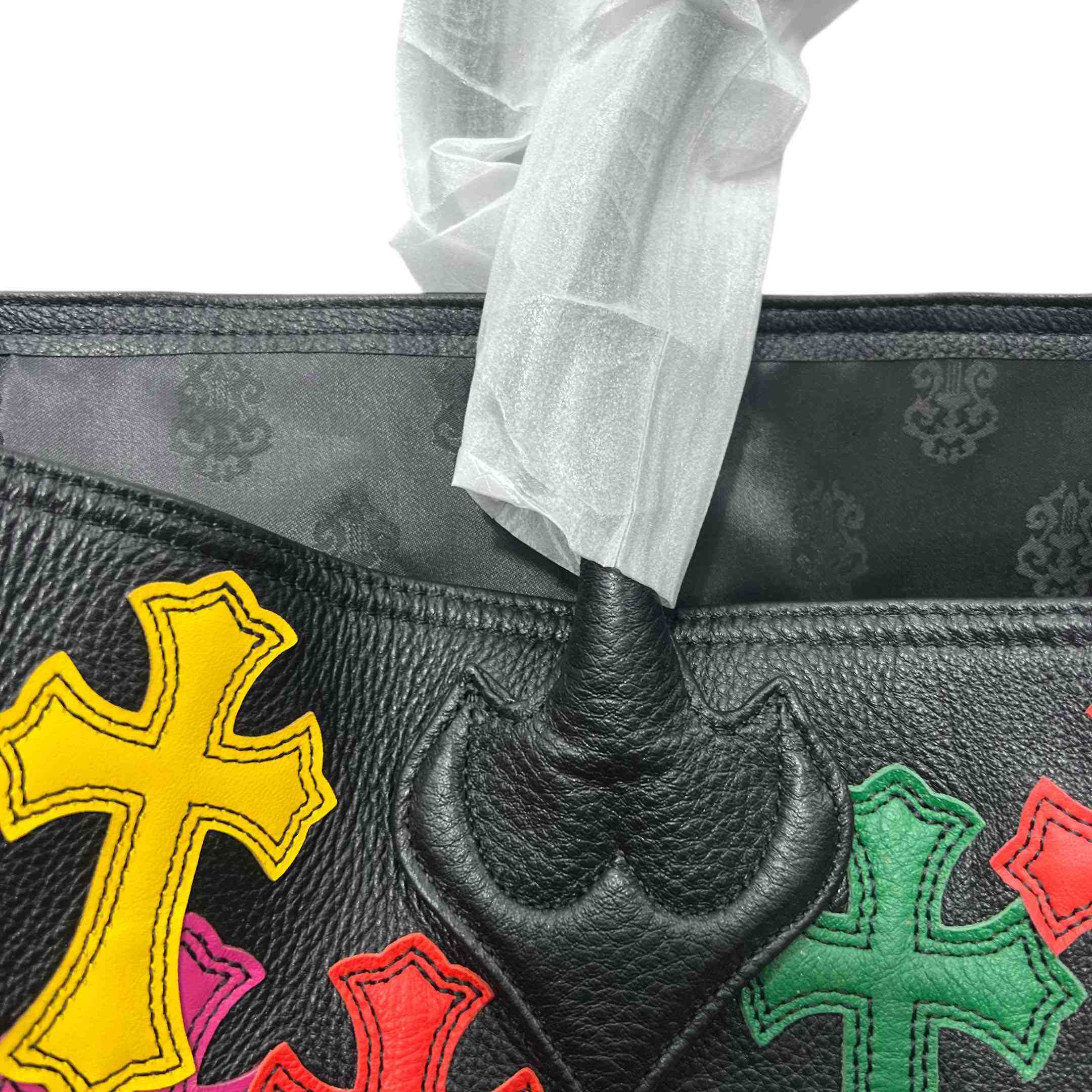 Chrome Hearts All-Over Cross Patch Leather Tote Bag  （47-29-12cm） - DopestKickz
