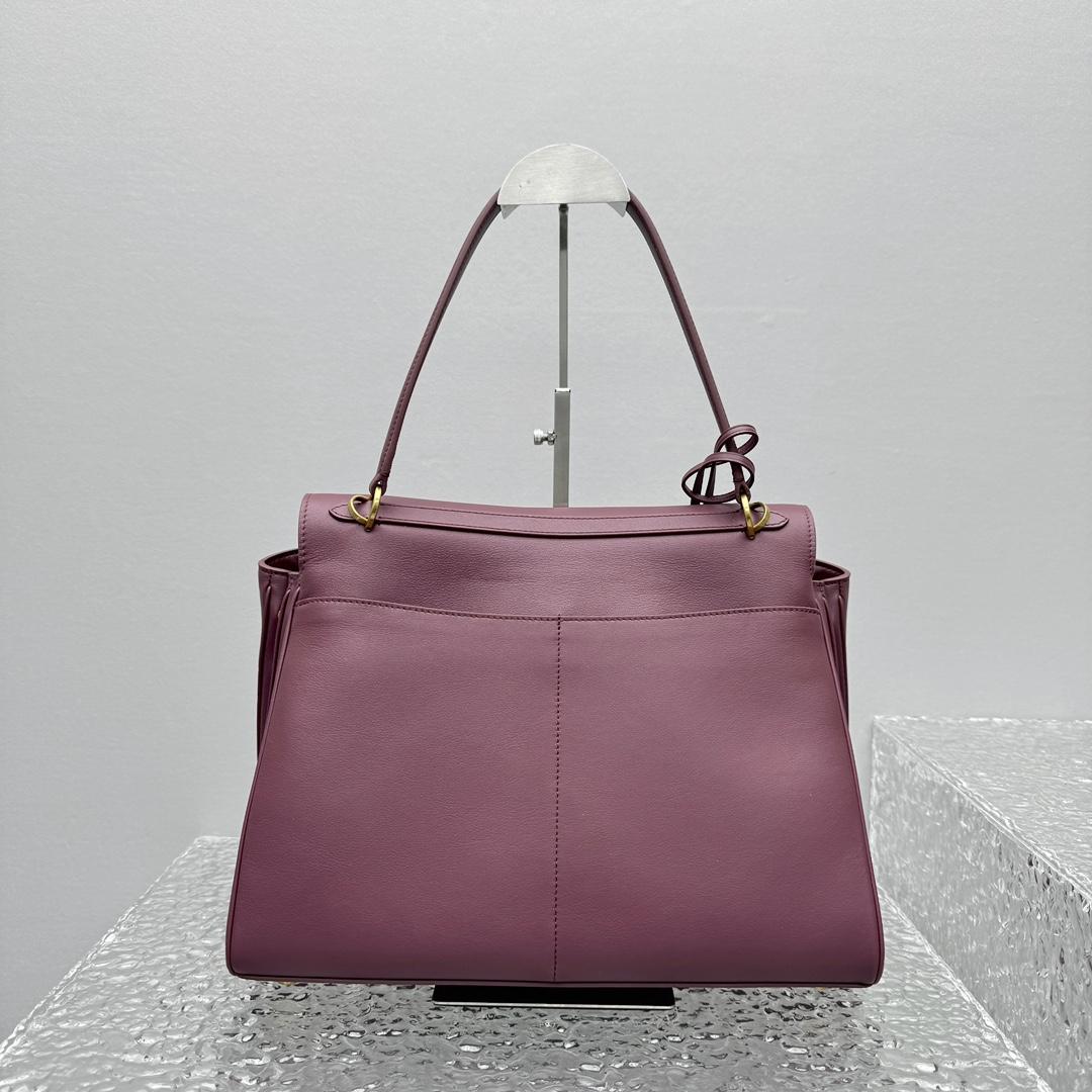 Balenciaga Rodeo Medium Handbag In Burgundy - DopestKickz