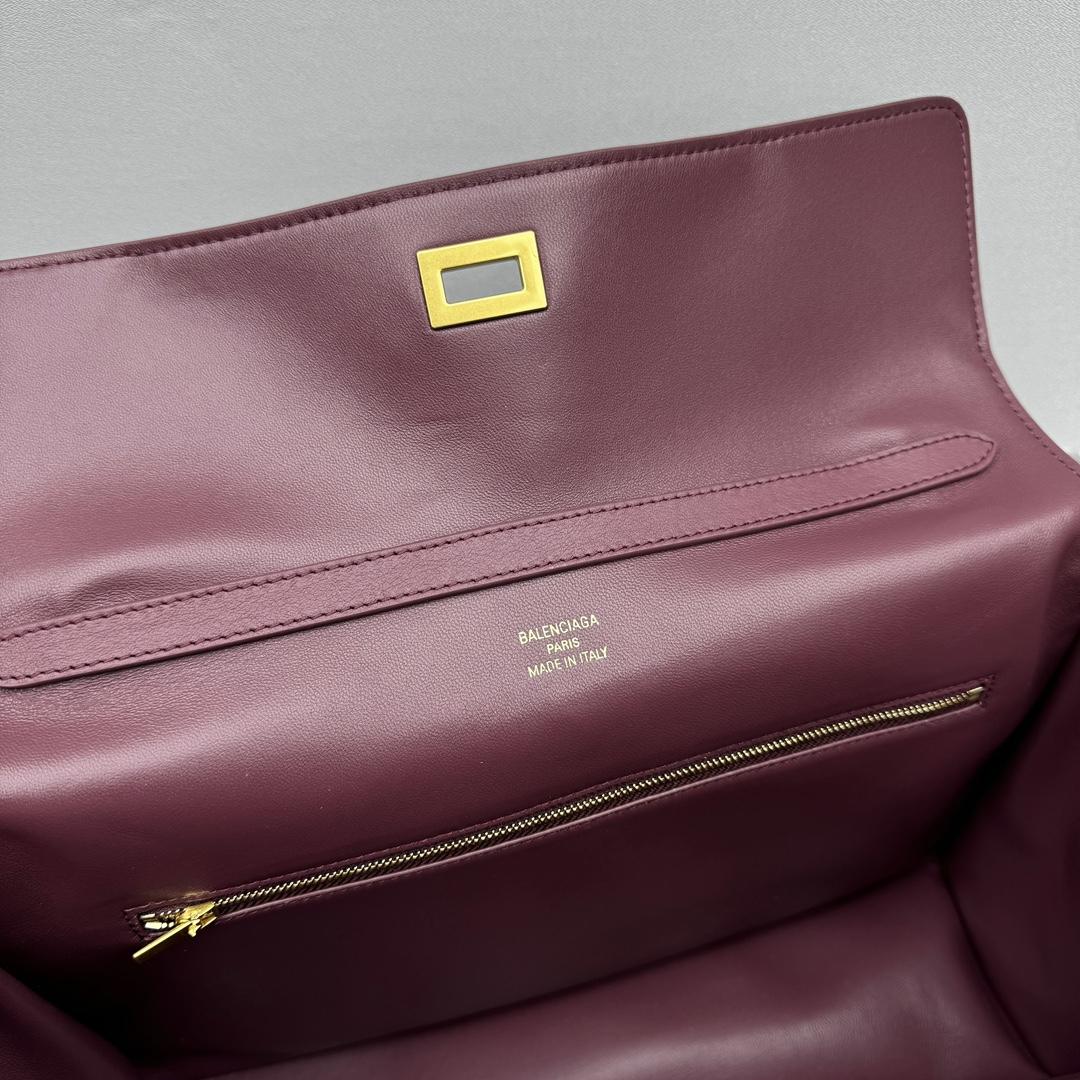 Balenciaga Rodeo Medium Handbag In Burgundy - DopestKickz