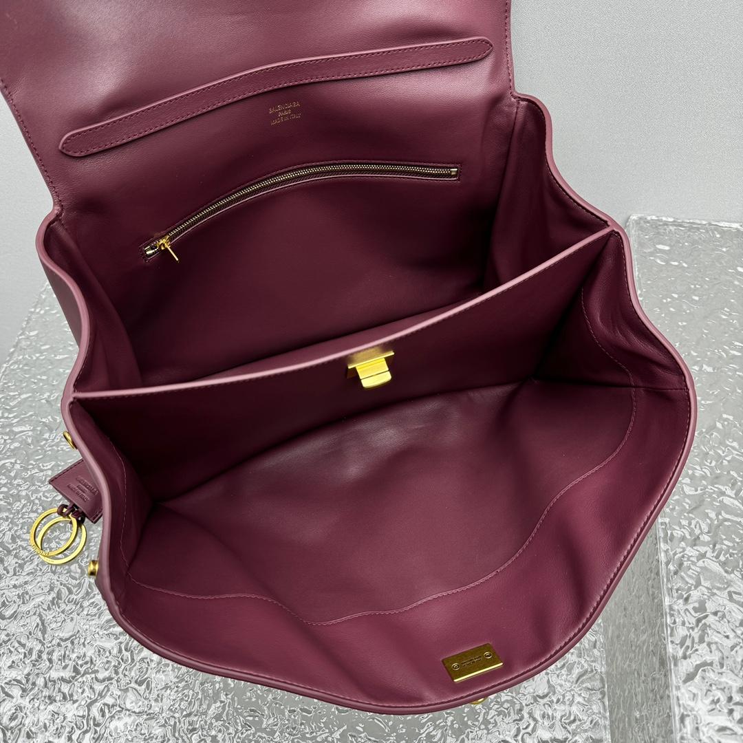Balenciaga Rodeo Medium Handbag In Burgundy - DopestKickz