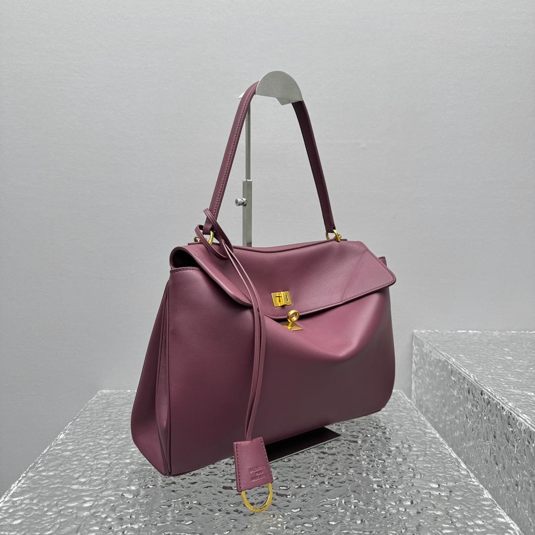 Balenciaga Rodeo Medium Handbag In Burgundy - DopestKickz