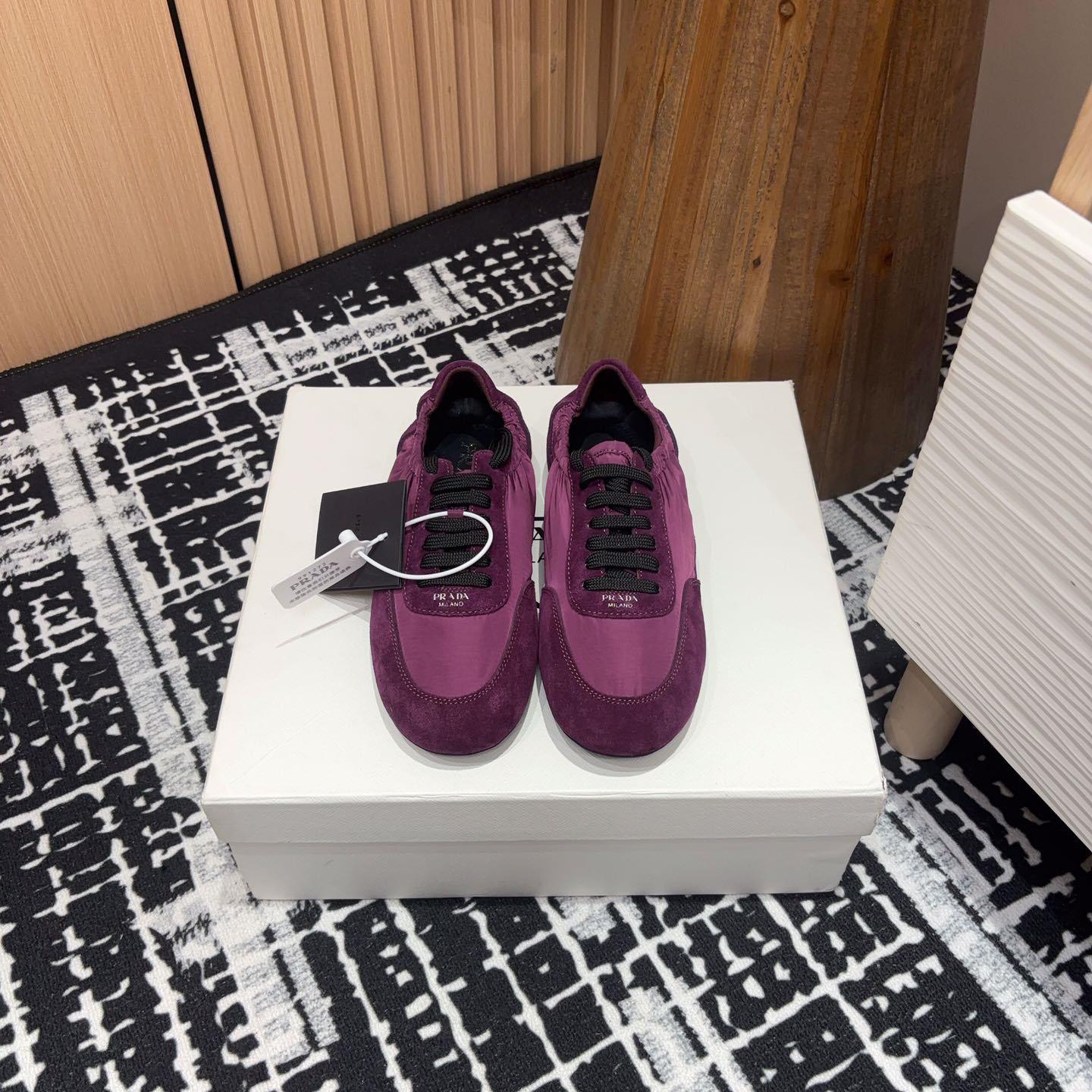 Prada Collapse Re-Nylon And Suede Sneakers - DopestKickz