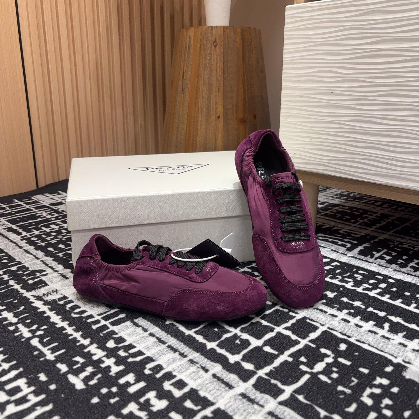 Prada Collapse Re-Nylon And Suede Sneakers - DopestKickz