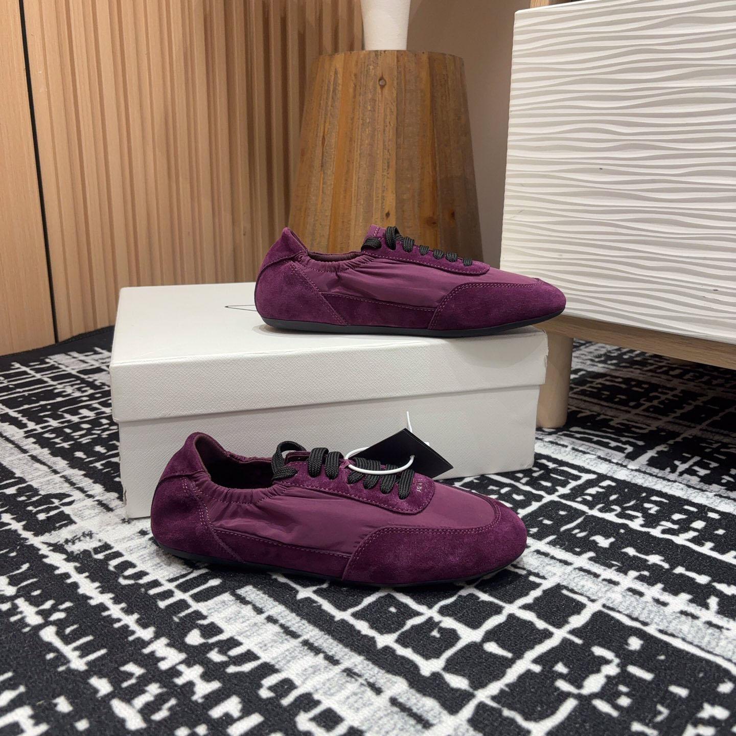 Prada Collapse Re-Nylon And Suede Sneakers - DopestKickz