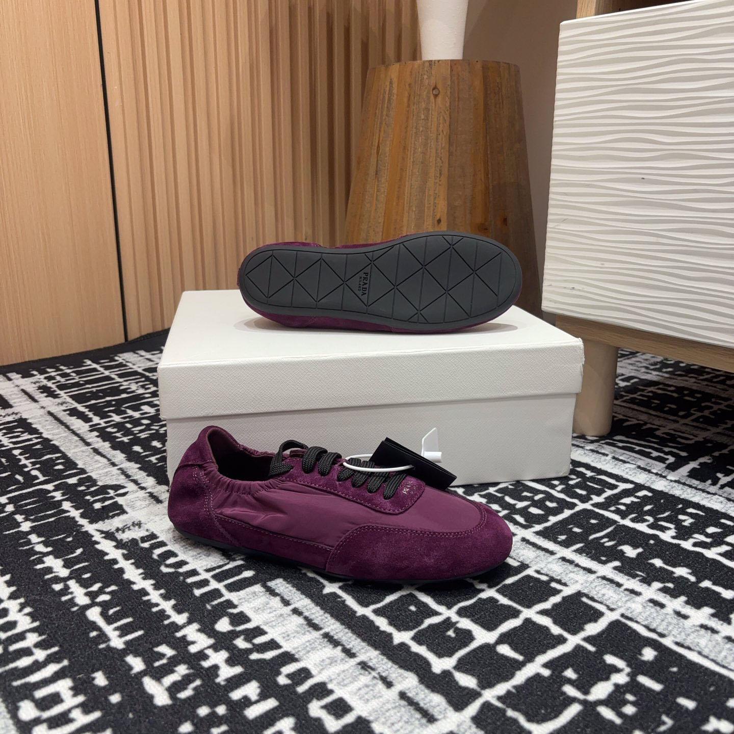 Prada Collapse Re-Nylon And Suede Sneakers - DopestKickz