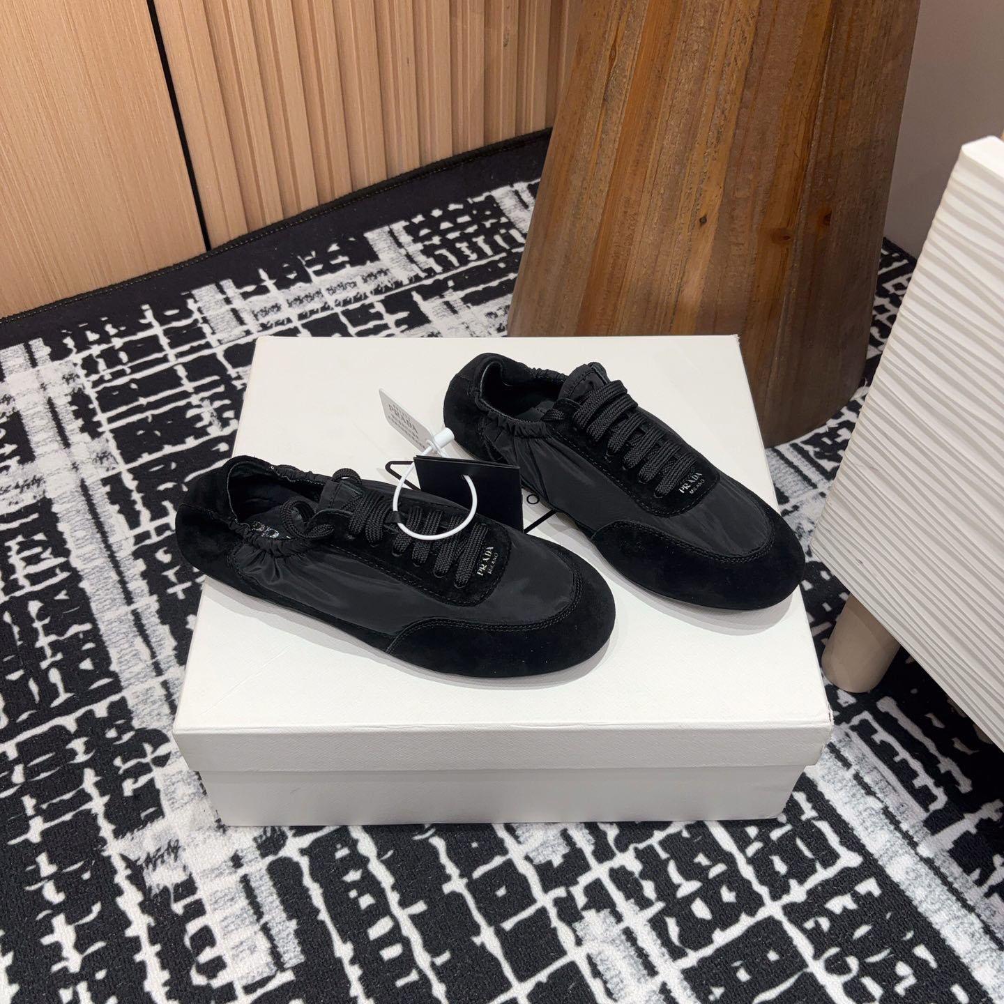Prada Collapse Re-Nylon And Suede Sneakers - DopestKickz