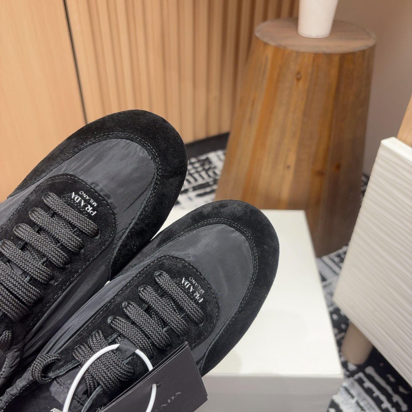 Prada Collapse Re-Nylon And Suede Sneakers - DopestKickz