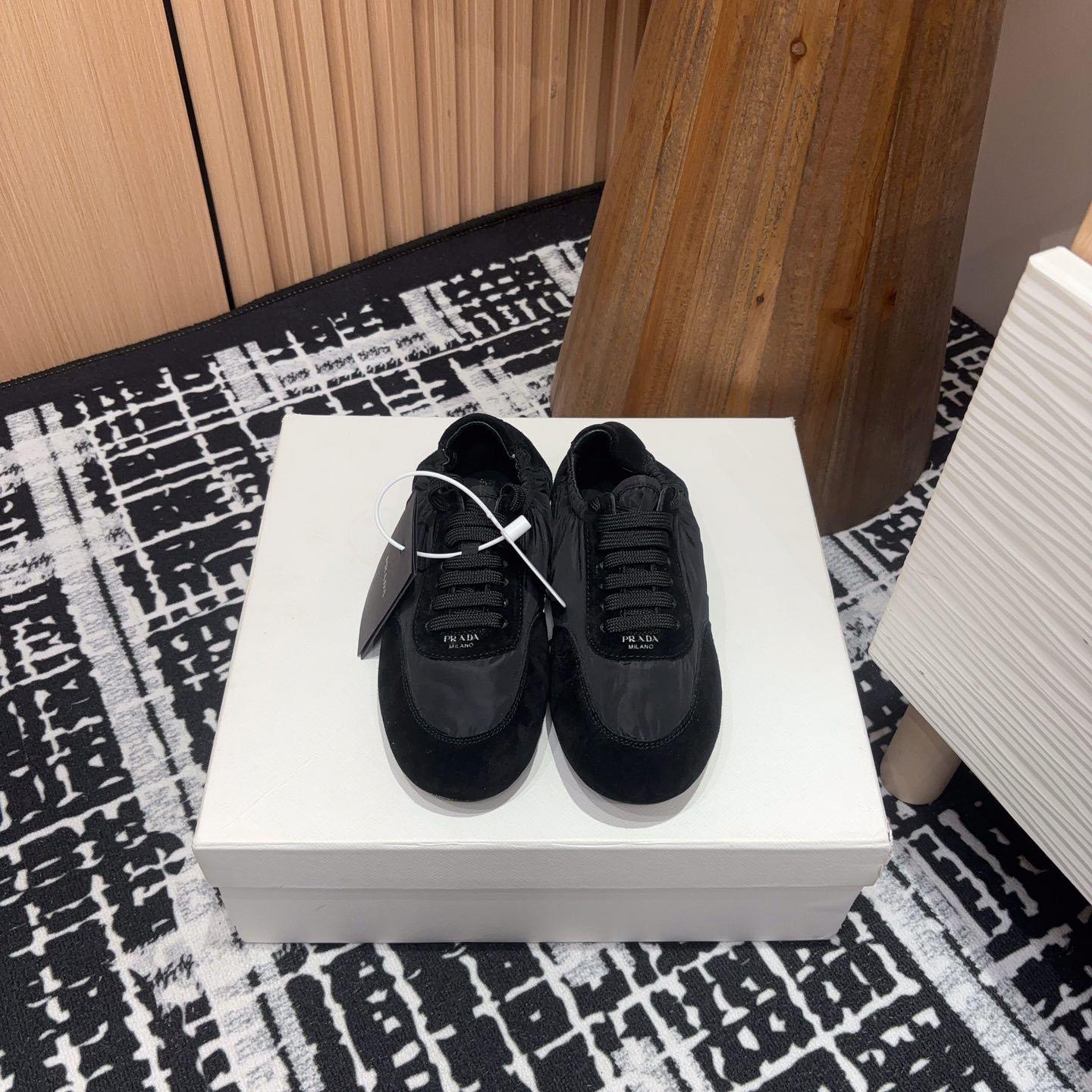 Prada Collapse Re-Nylon And Suede Sneakers - DopestKickz