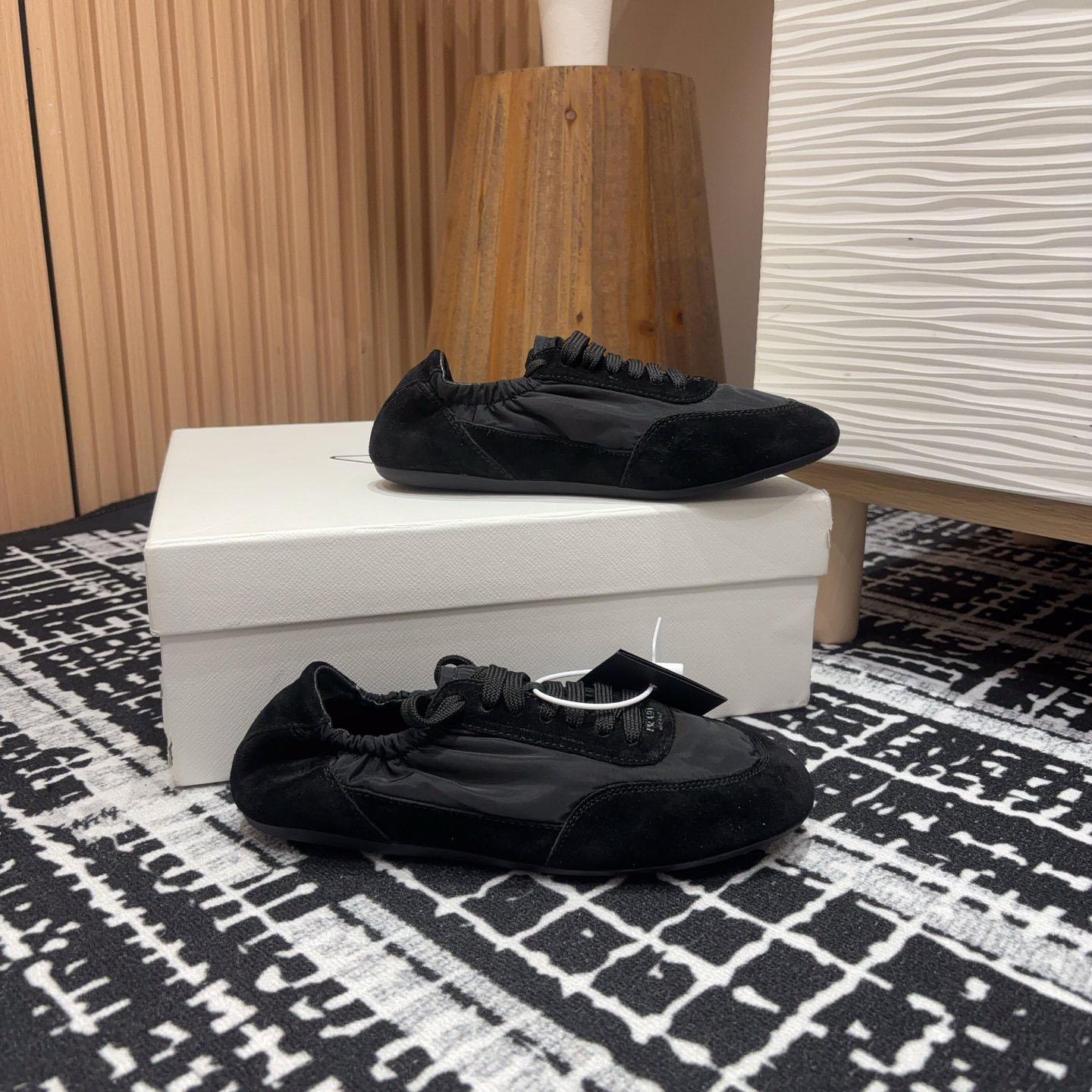Prada Collapse Re-Nylon And Suede Sneakers - DopestKickz