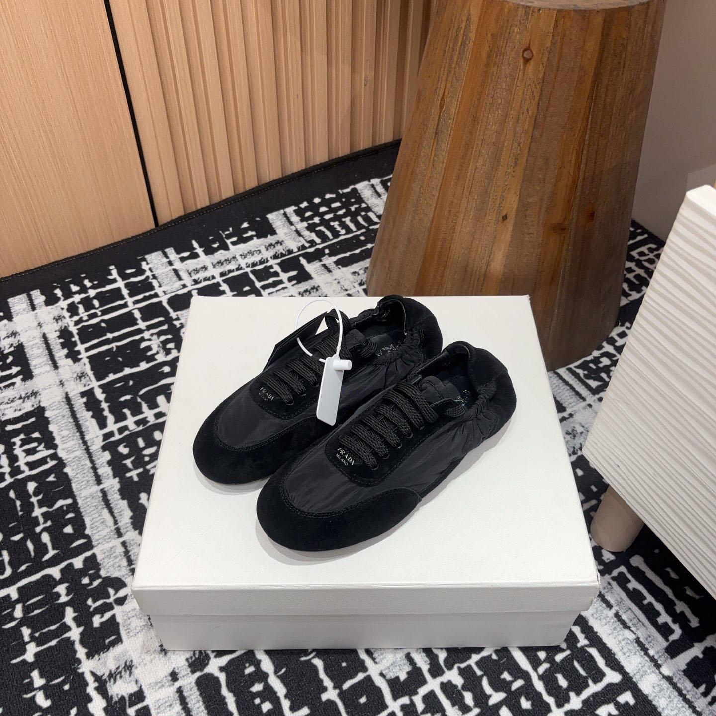 Prada Collapse Re-Nylon And Suede Sneakers - DopestKickz