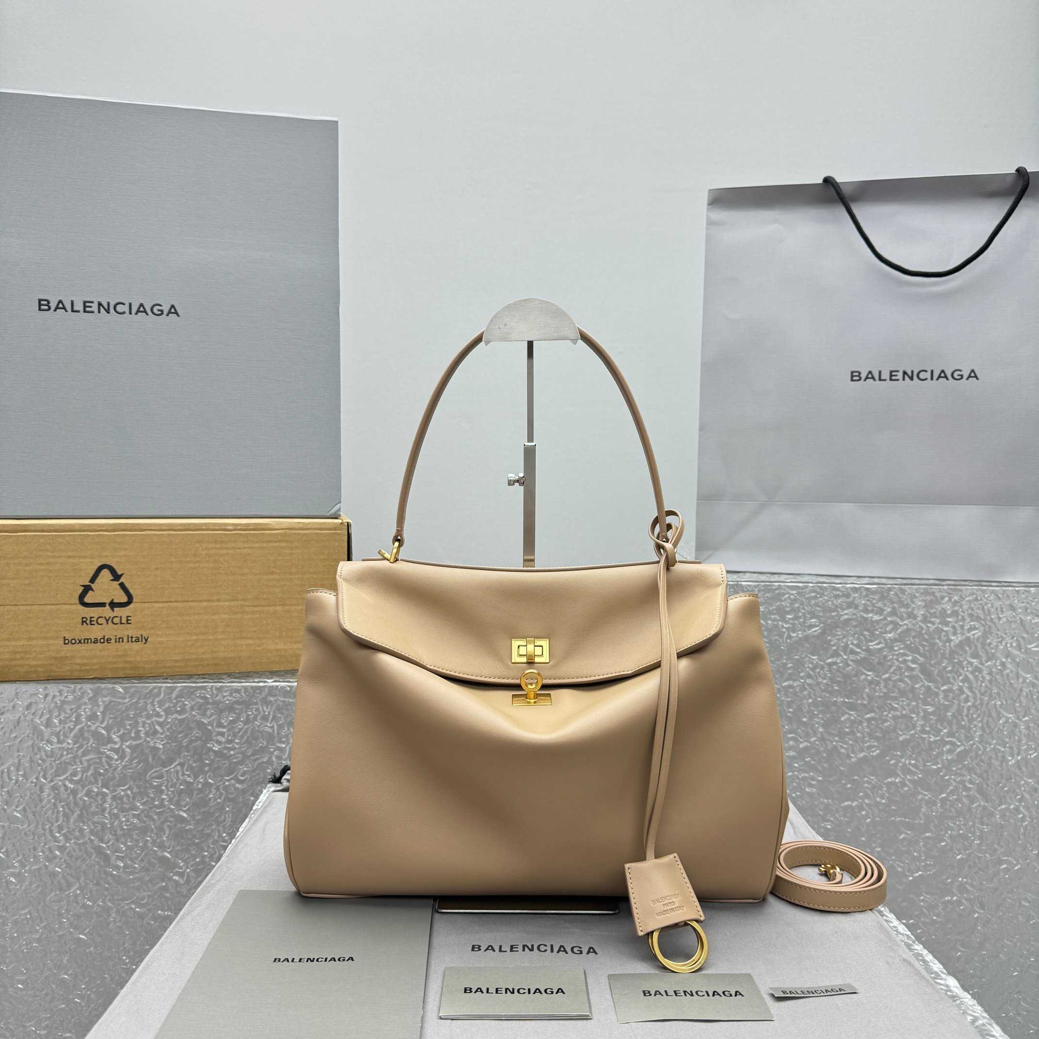 Balenciaga Rodeo Medium Handbag In Latte  - DopestKickz
