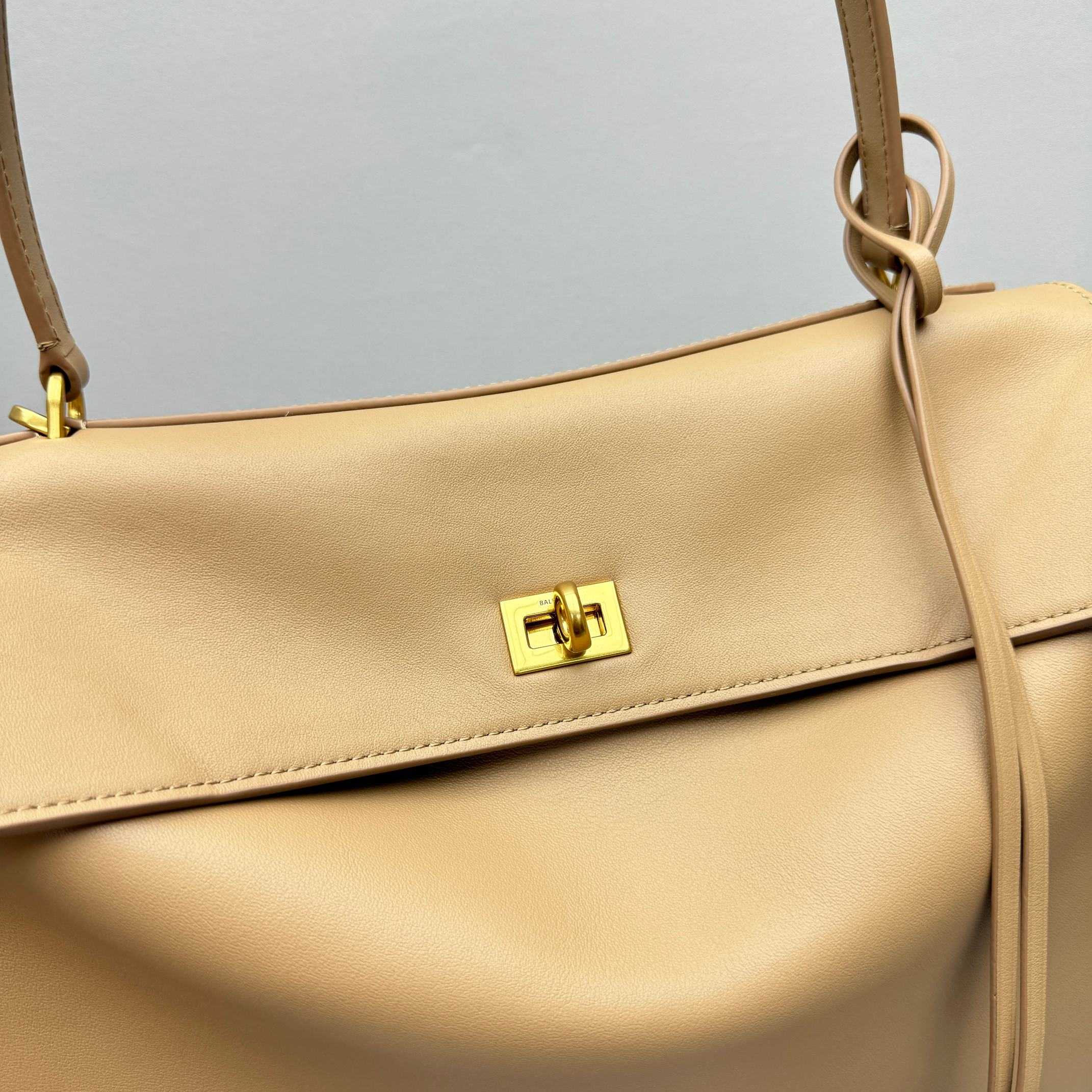 Balenciaga Rodeo Medium Handbag In Latte  - DopestKickz