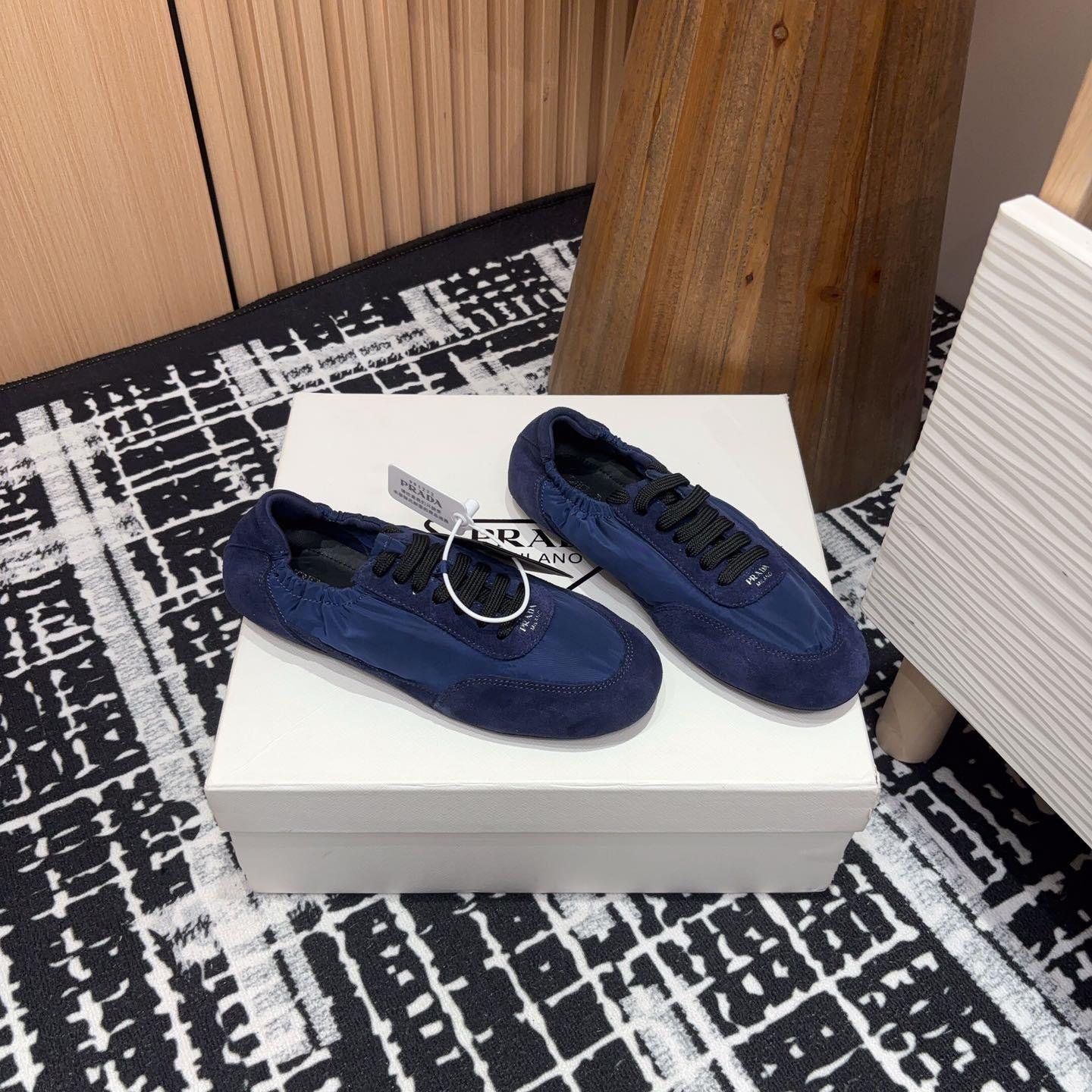 Prada Collapse Re-Nylon And Suede Sneakers - DopestKickz
