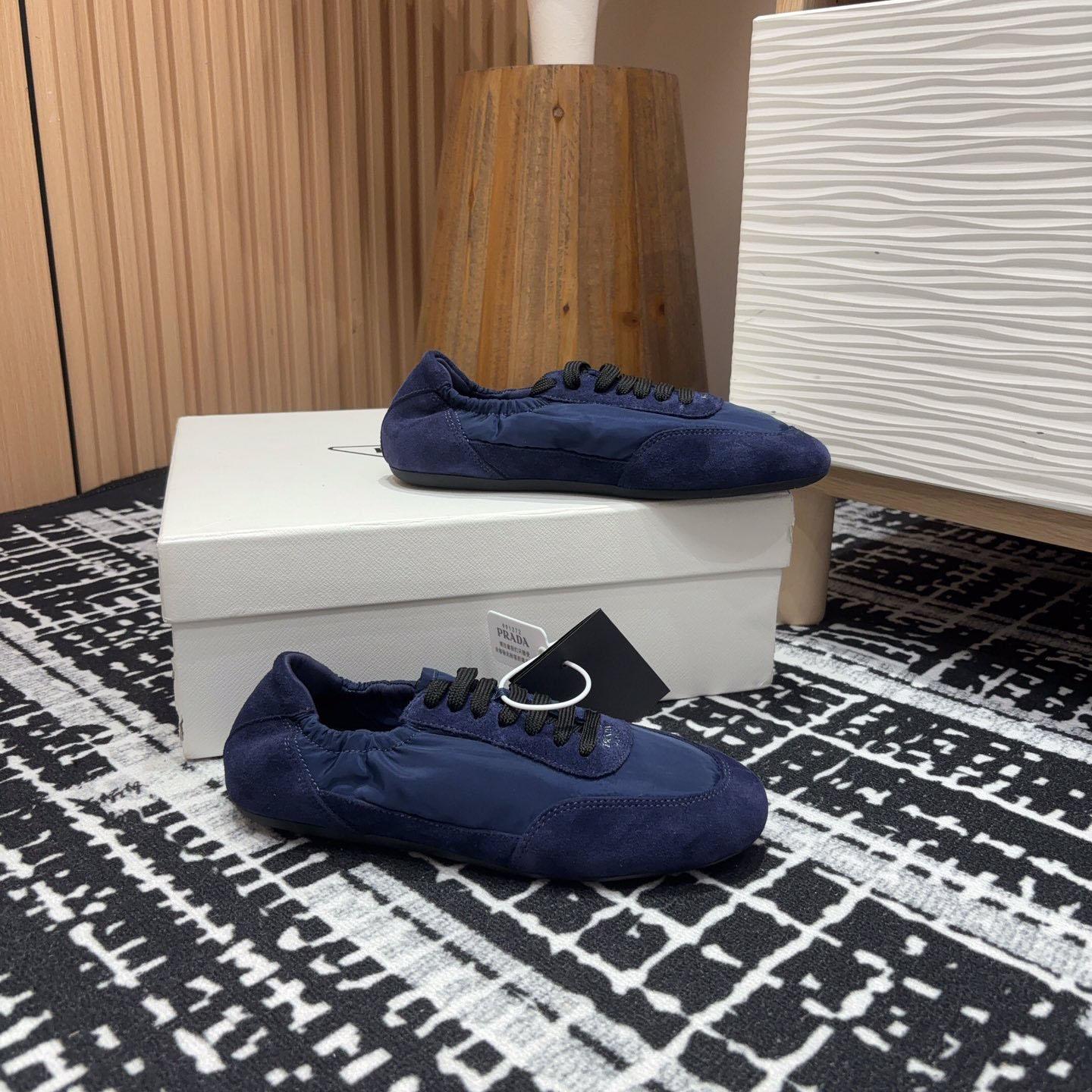 Prada Collapse Re-Nylon And Suede Sneakers - DopestKickz