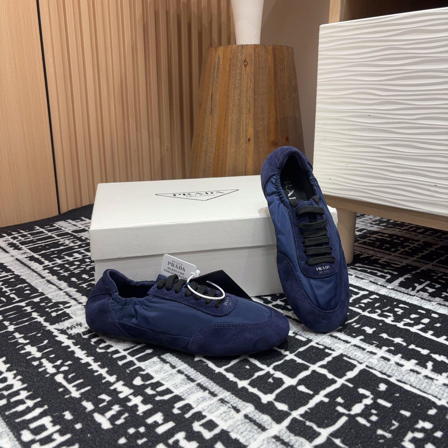 Prada Collapse Re-Nylon And Suede Sneakers - DopestKickz
