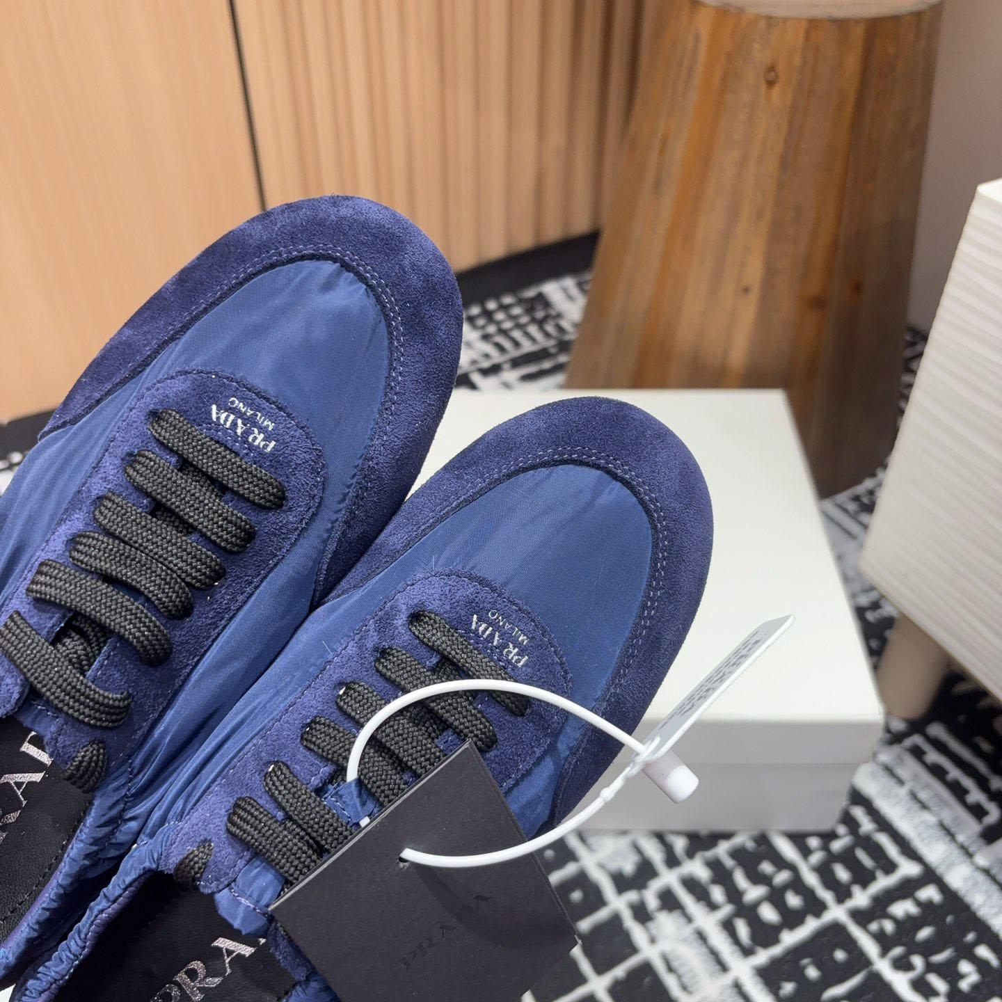 Prada Collapse Re-Nylon And Suede Sneakers - DopestKickz