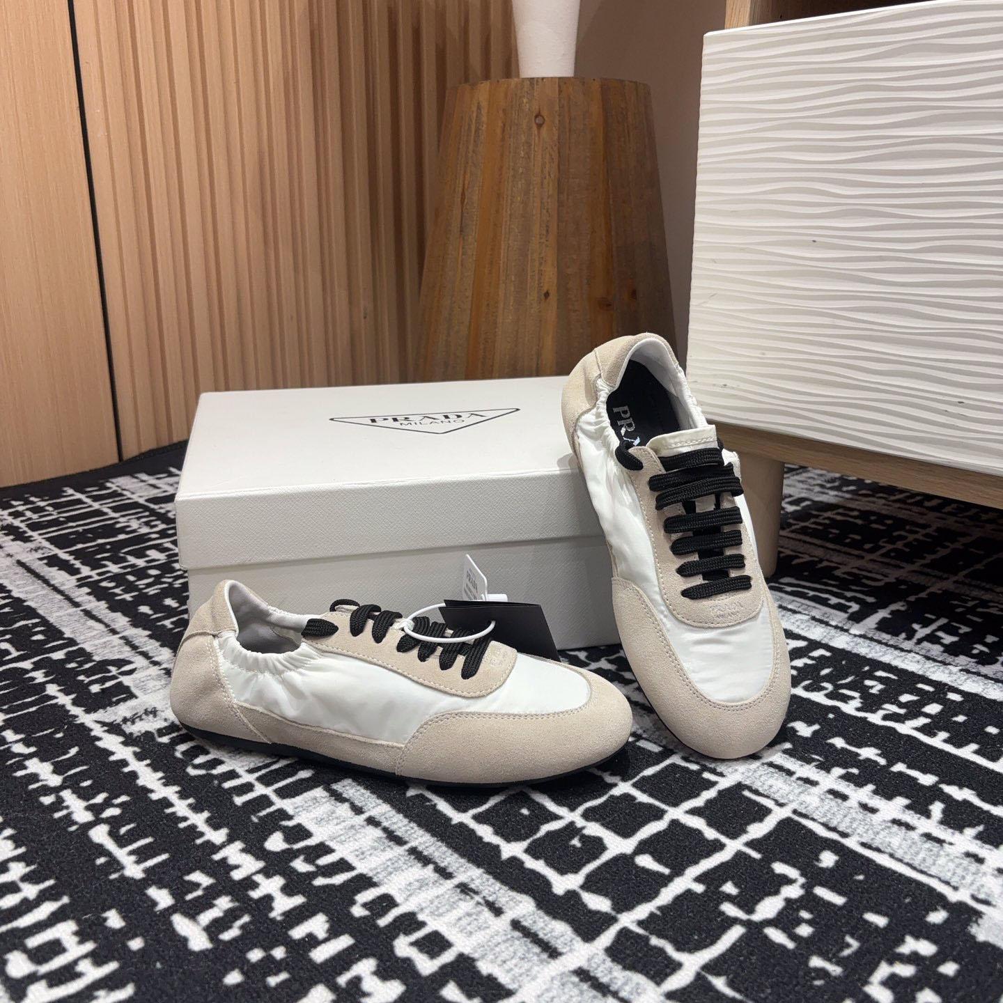 Prada Collapse Re-Nylon And Suede Sneakers - DopestKickz