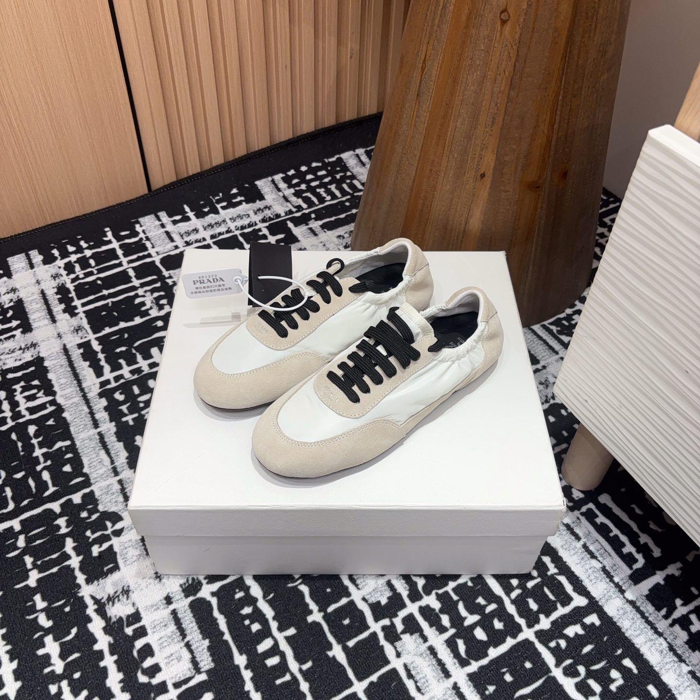 Prada Collapse Re-Nylon And Suede Sneakers - DopestKickz