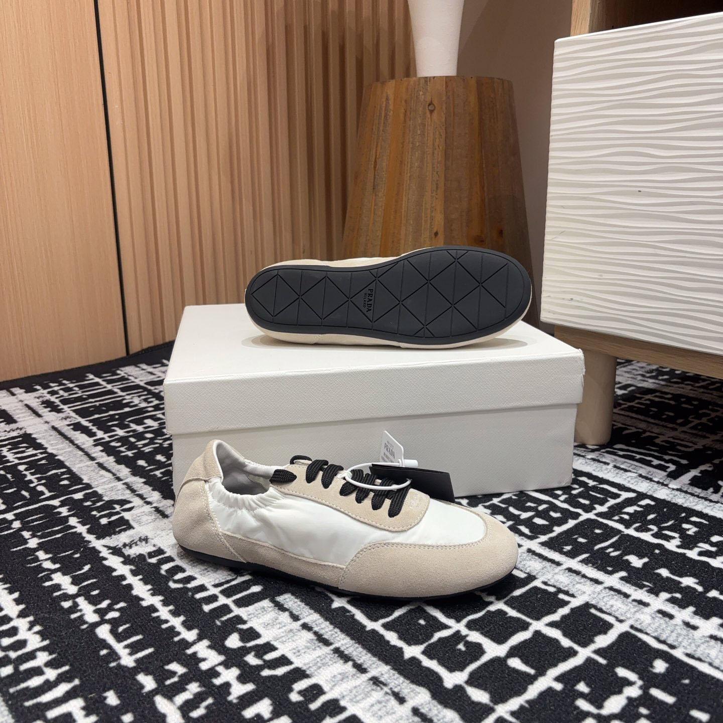Prada Collapse Re-Nylon And Suede Sneakers - DopestKickz