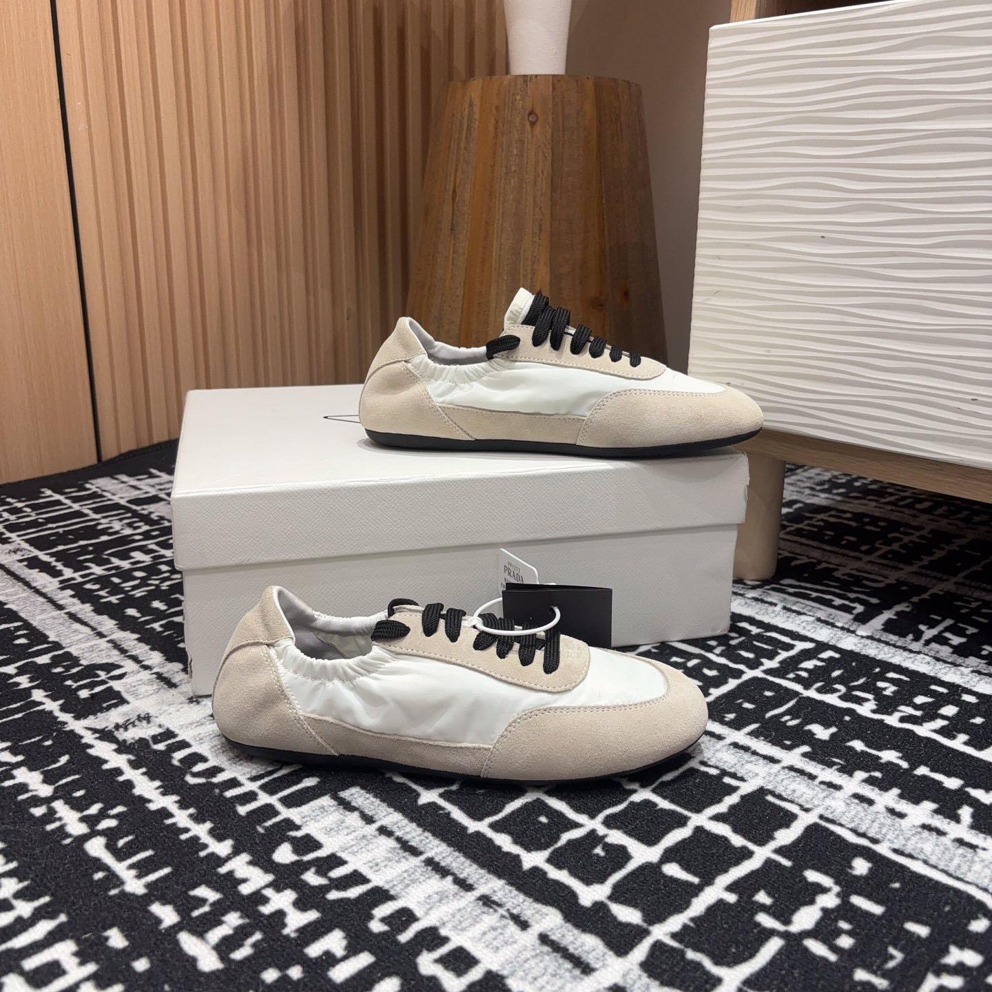 Prada Collapse Re-Nylon And Suede Sneakers - DopestKickz