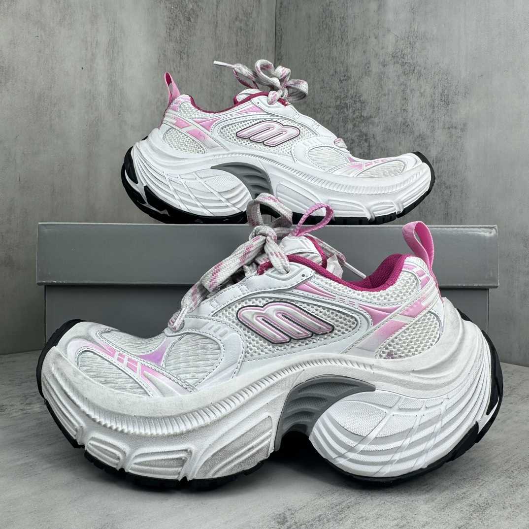 Balenciaga 6XL Sneaker In White, Light pink, Grey And Black - DopestKickz