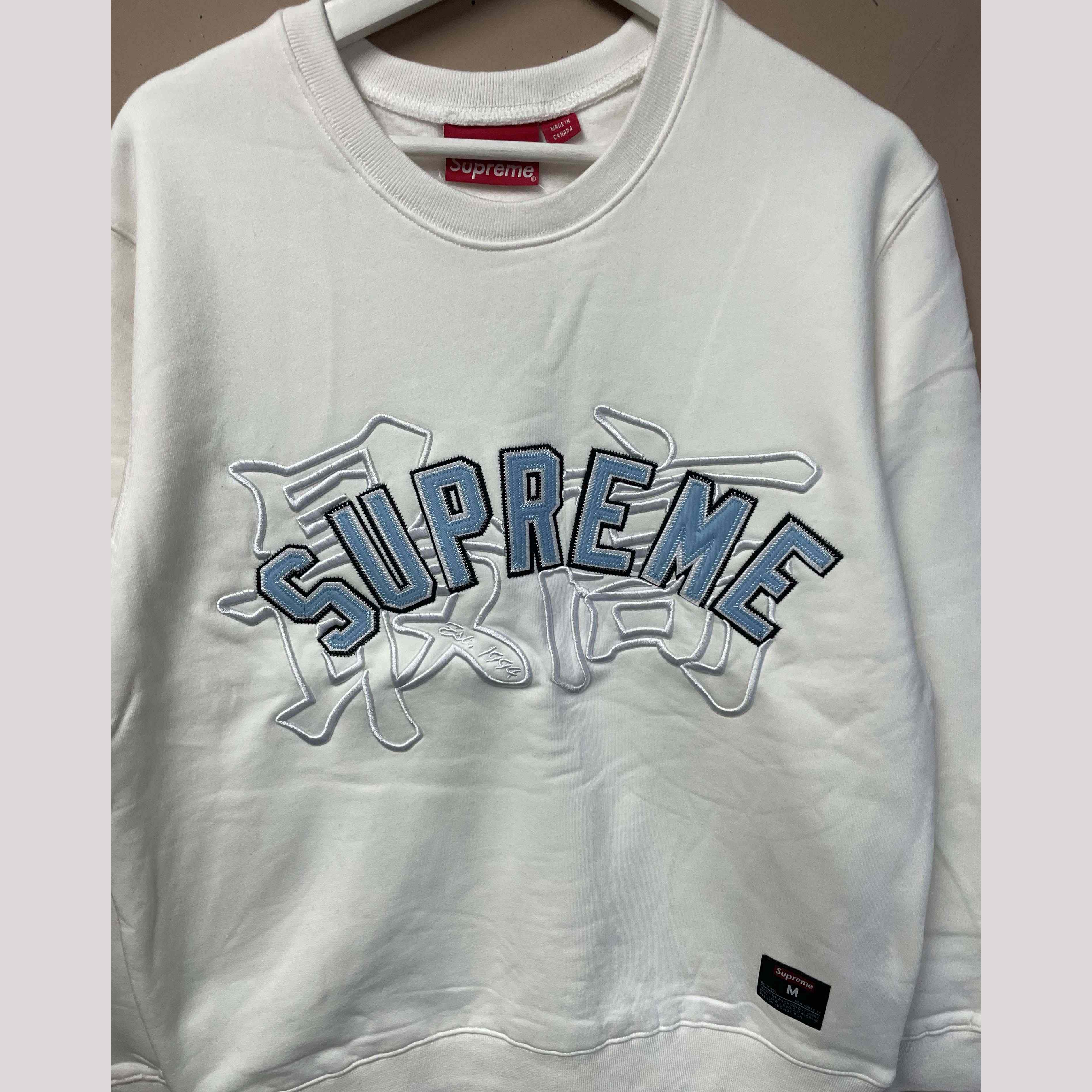 Supreme Kanji Logo Crewneck 'White' - DopestKickz