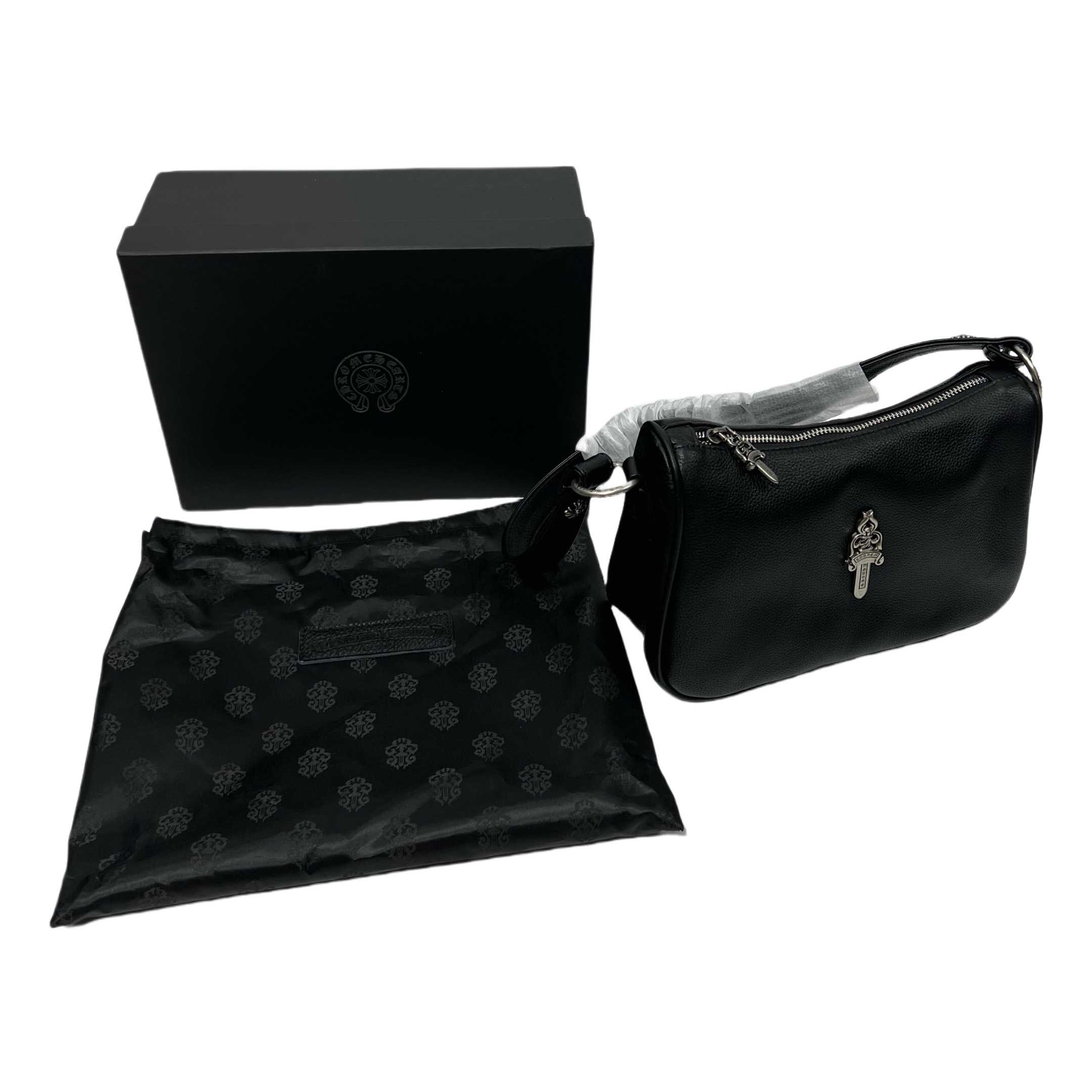 Chrome Heart Black Nugget Bag   25-16-9cm - DopestKickz