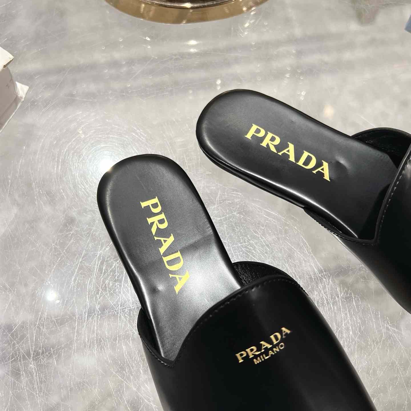 Prada Brushed Leather Slippers - DopestKickz