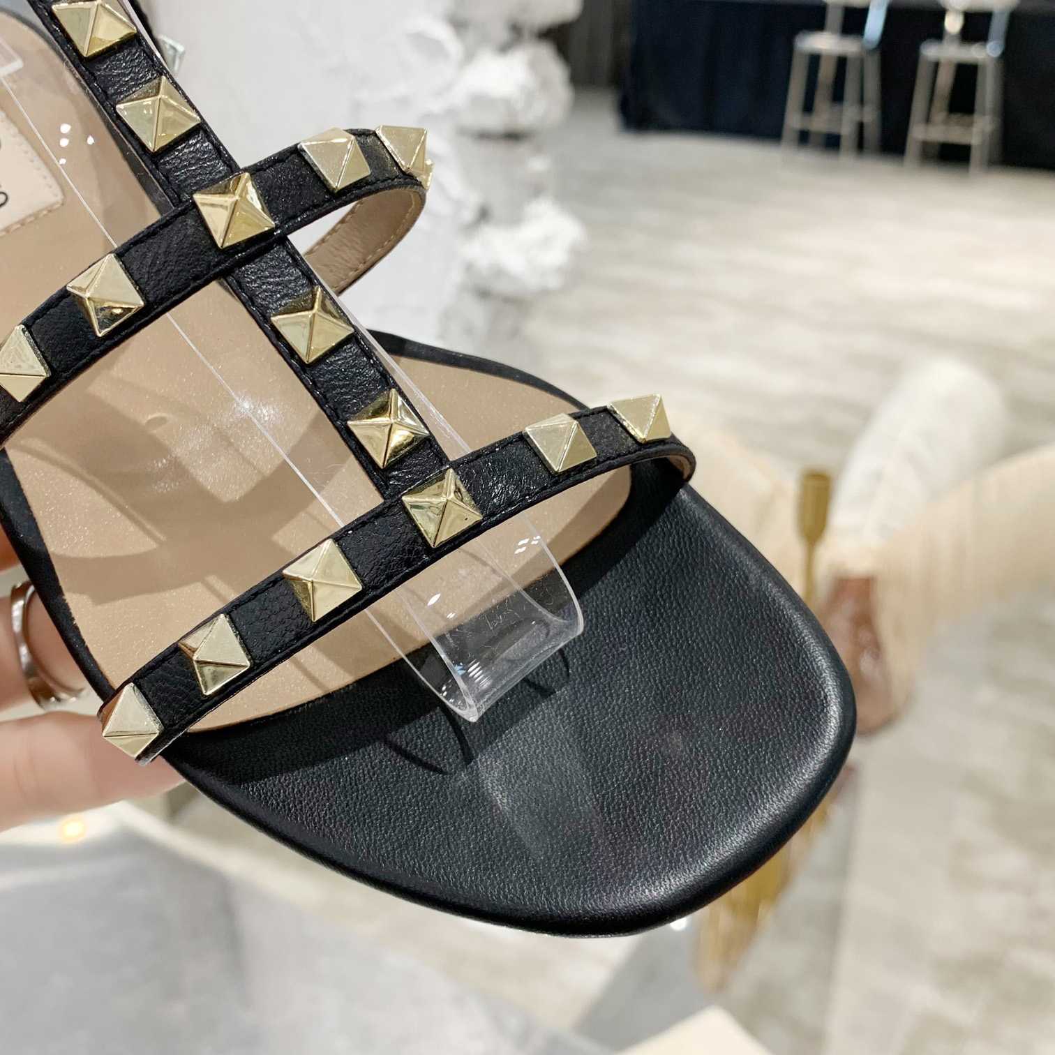 Valenti Rockstud Flat calfskin Sandal With Straps  - DopestKickz