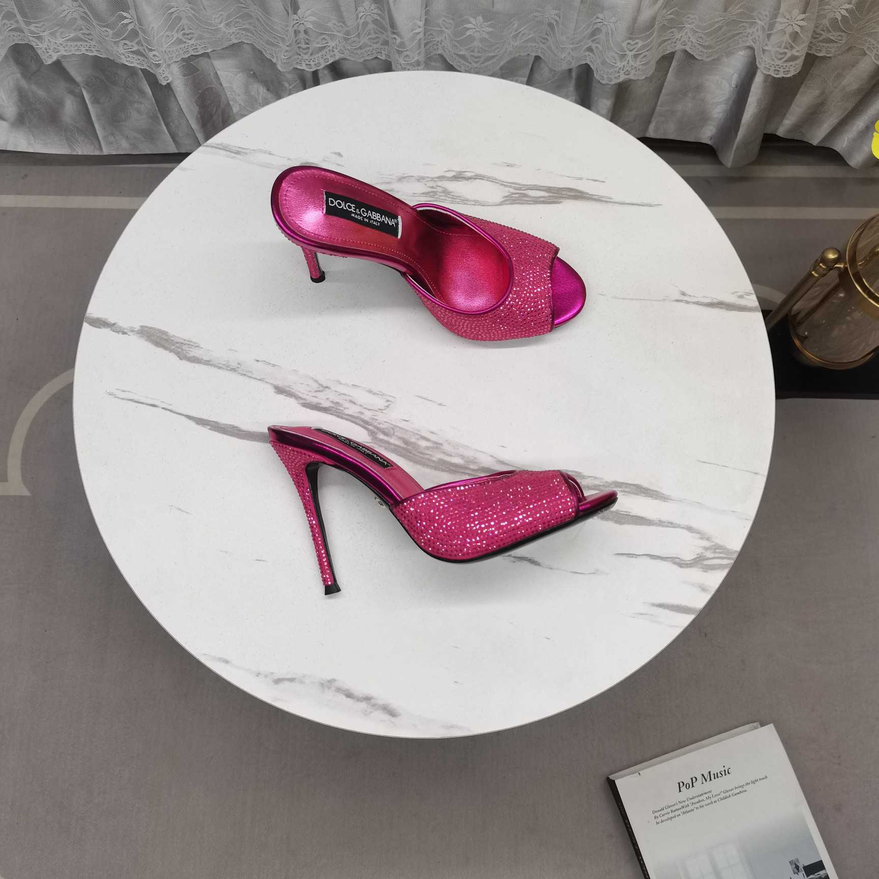 Dolce & Gabbana Rhinestone-embellished Satin Sandals - DopestKickz